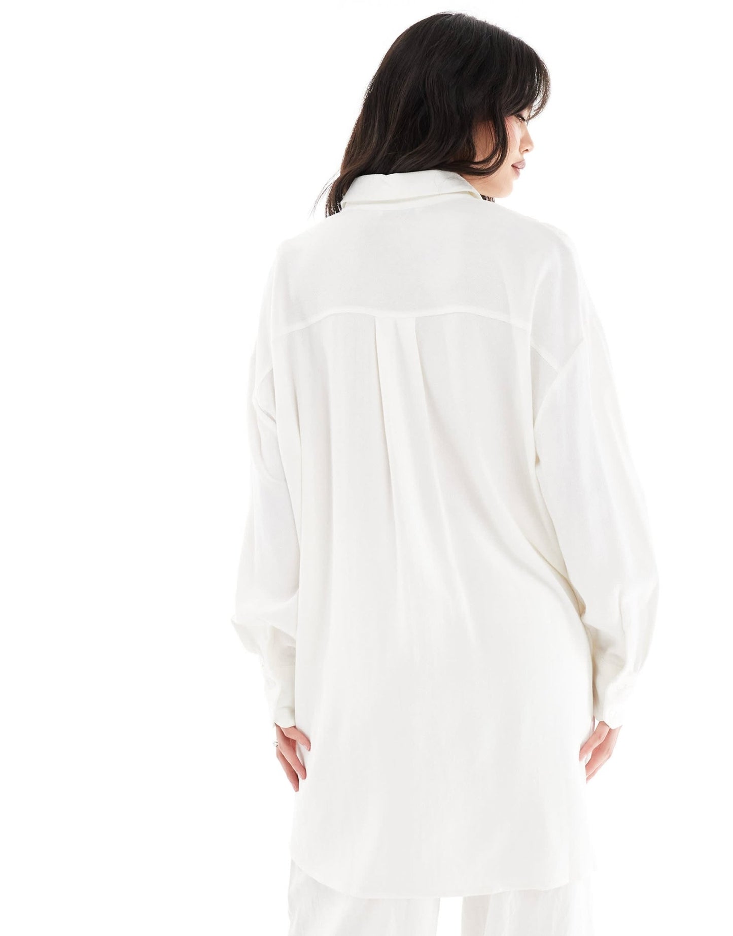 Stradivarius oversized linen look shirt in white - ASOS Sample Sale
