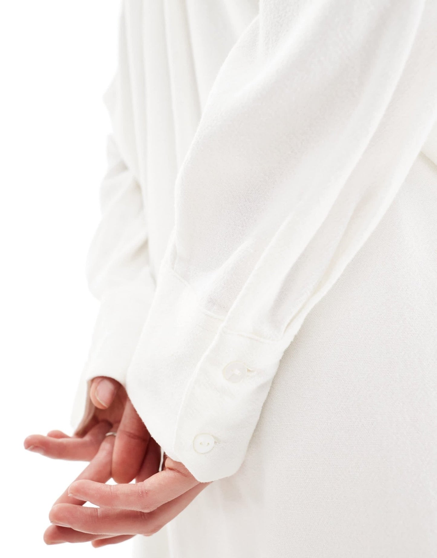 Stradivarius oversized linen look shirt in white - ASOS Sample Sale