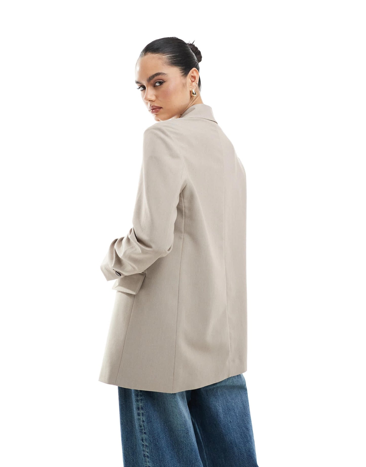 Stradivarius oversized single breasted blazer in taupe - ASOS Sample Sale