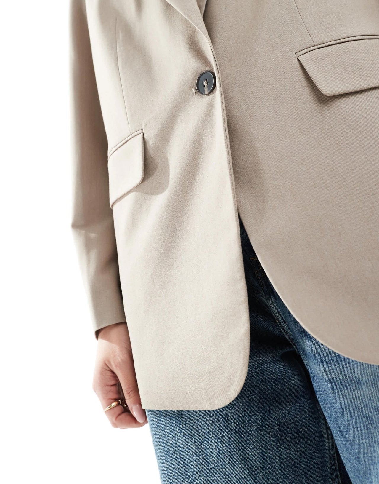 Stradivarius oversized single breasted blazer in taupe - ASOS Sample Sale