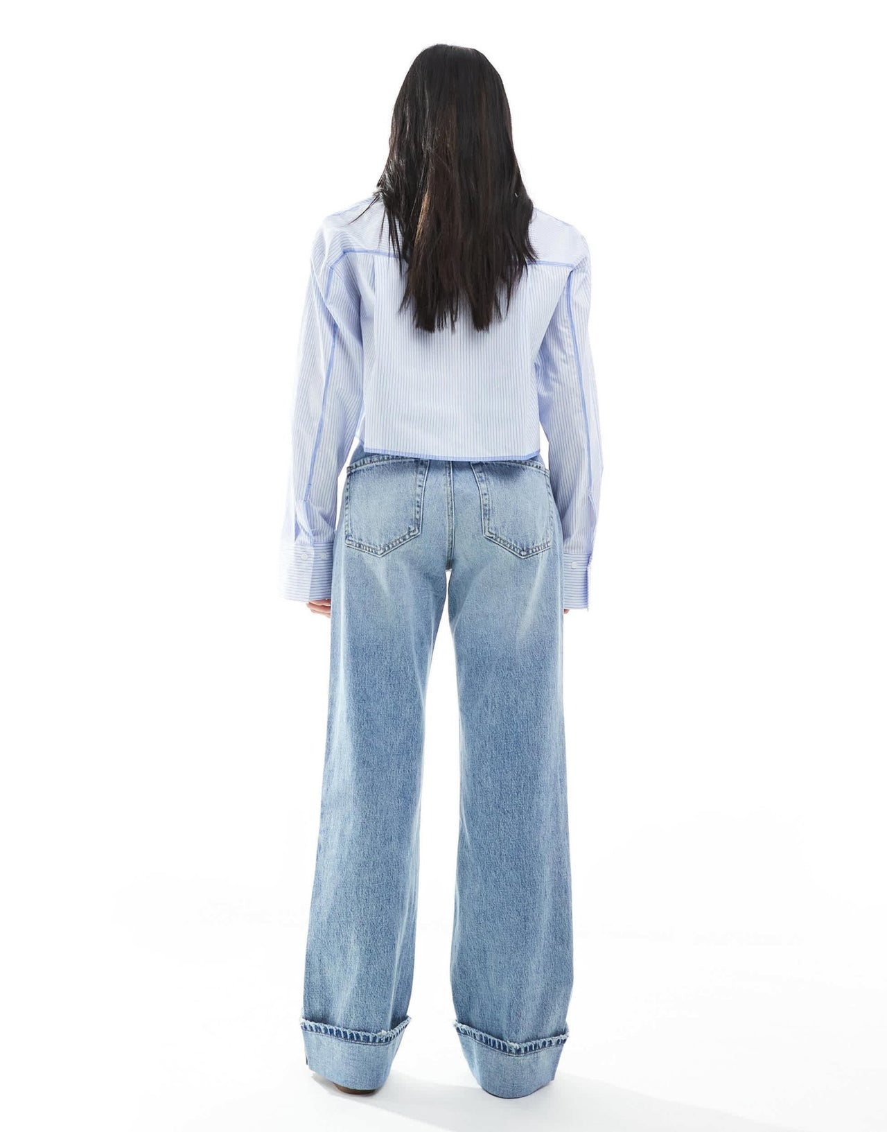 Stradivarius Petite 90s baggy dad jean in light blue - ASOS Sample Sale