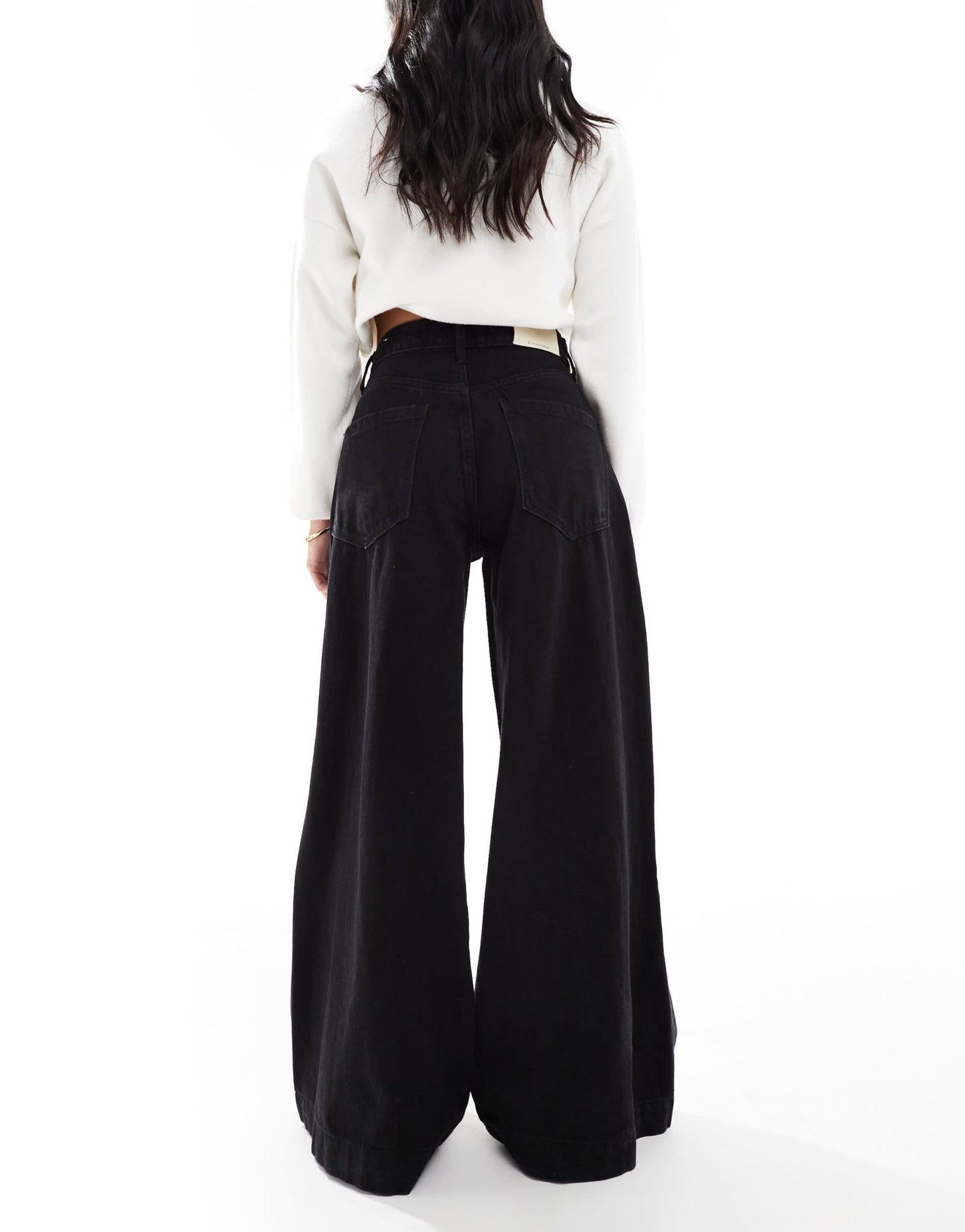 Stradivarius Petite baggy jean in black - ASOS Sample Sale