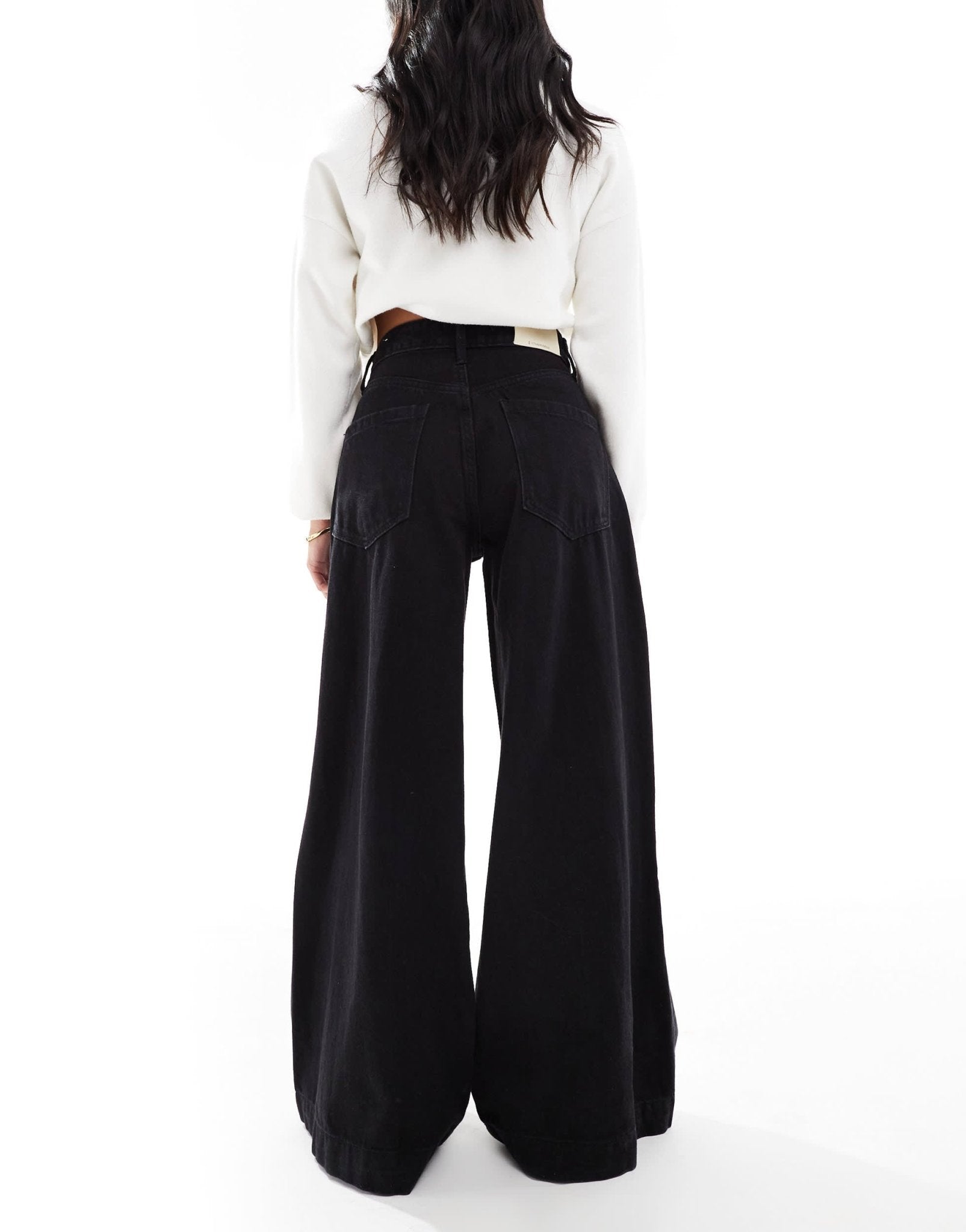Stradivarius Petite baggy jean in black - ASOS Sample Sale