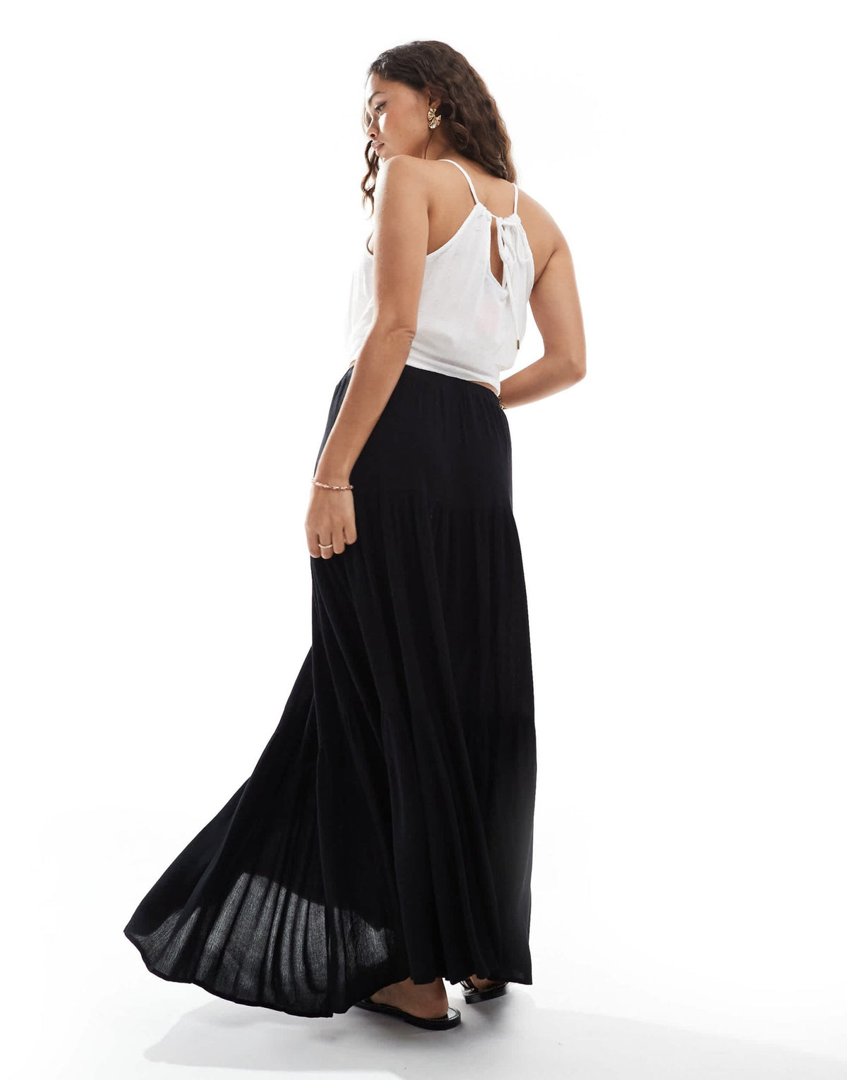 Stradivarius Petite boho midi skirt in black - ASOS Sample Sale