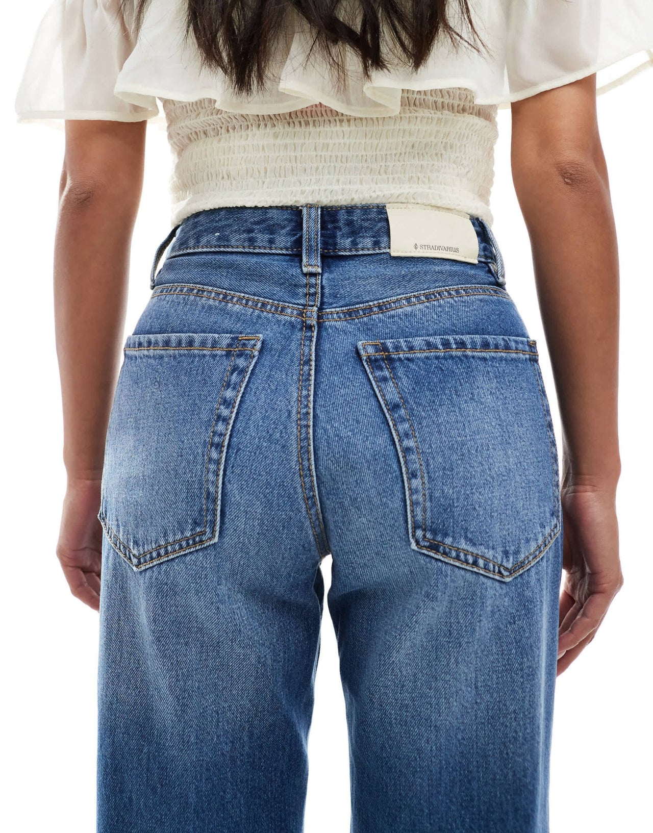 Stradivarius Petite D92 denim straight jeans in dark wash - ASOS Sample Sale