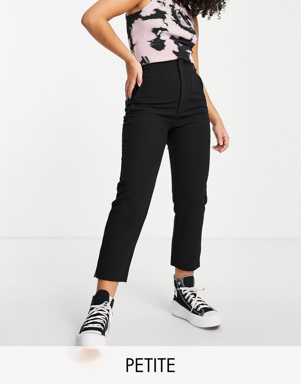 Stradivarius Petite slim tailored trousers in black - ASOS Sample Sale