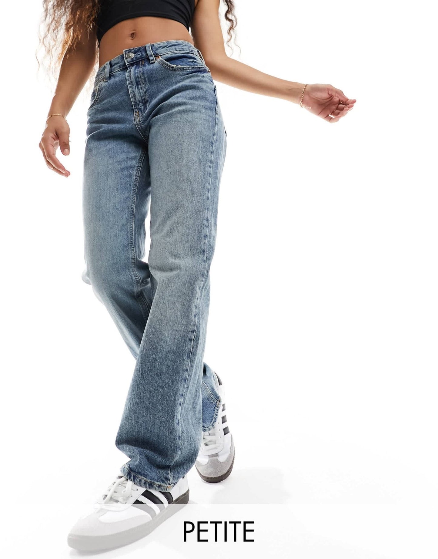 Stradivarius Petite straight leg jean in vintage wash - ASOS Sample Sale