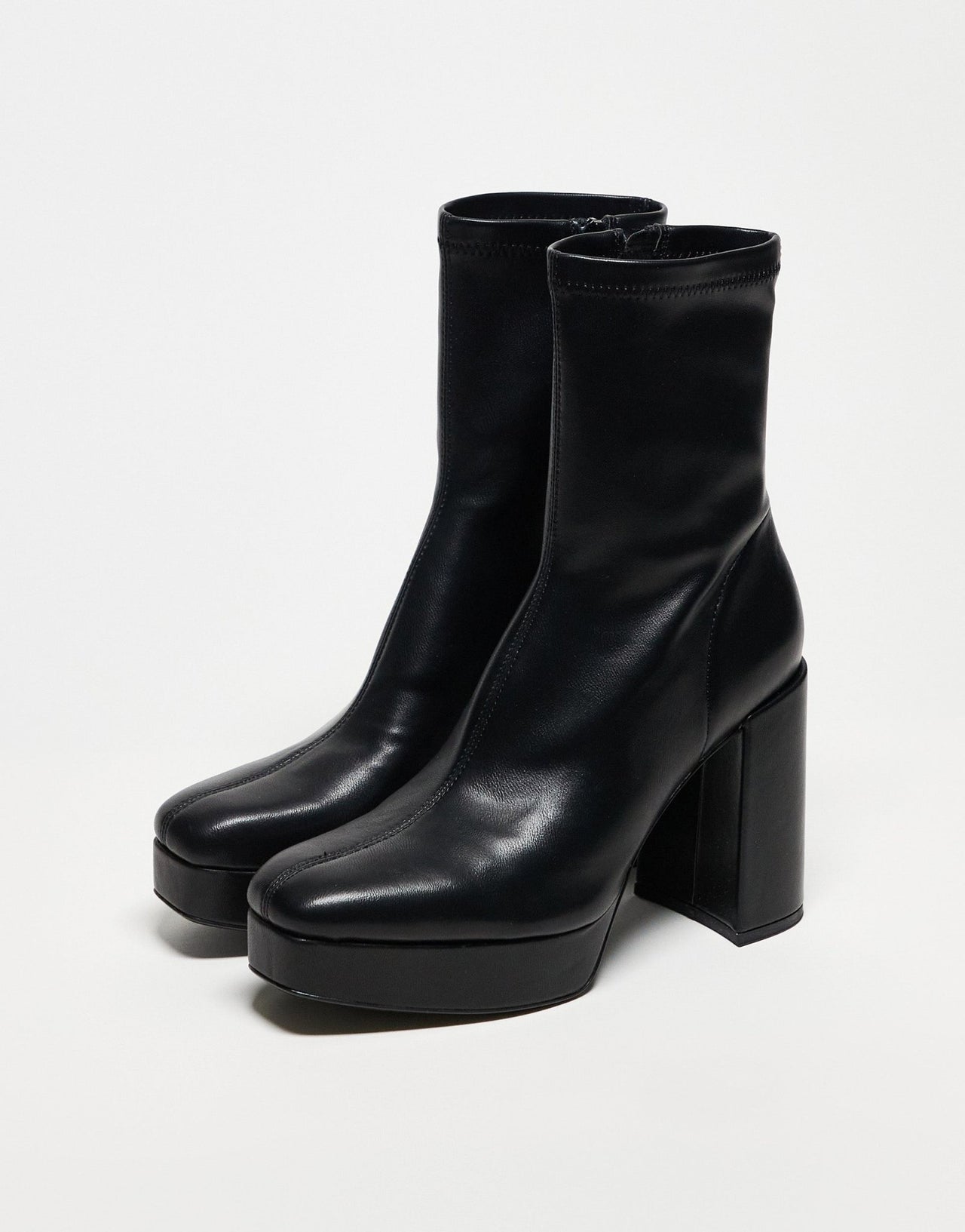 Stradivarius platform heeled boot in black - ASOS Sample Sale