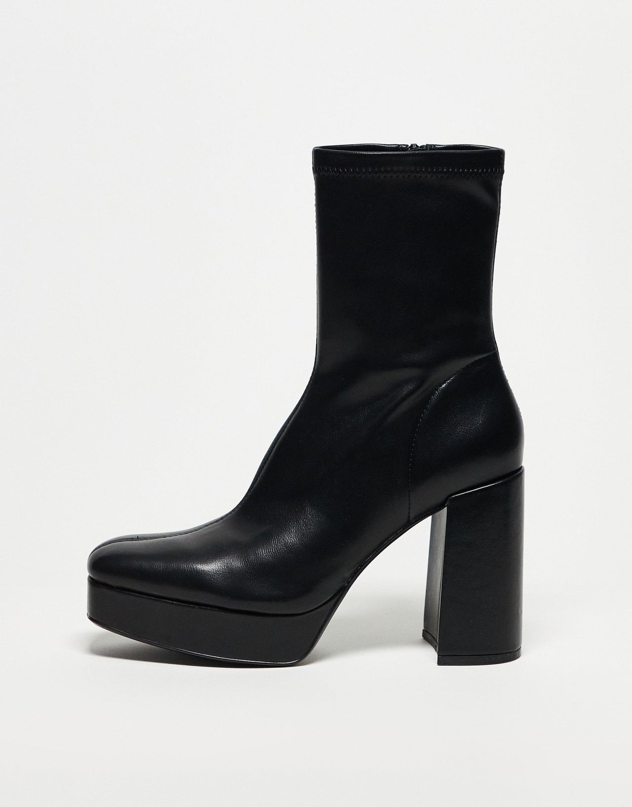 Stradivarius platform heeled boot in black - ASOS Sample Sale