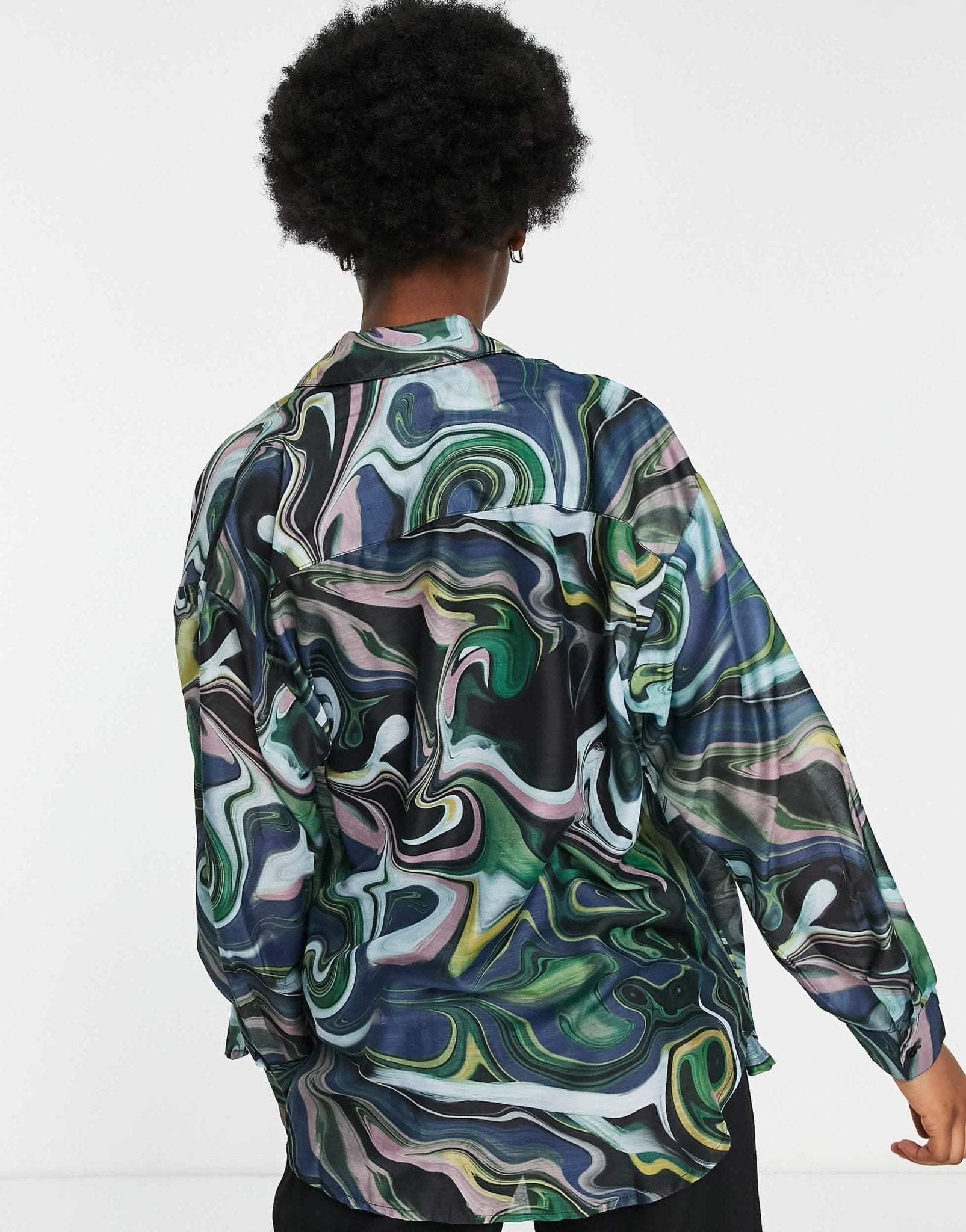 Stradivarius printed shirt in marble print - ASOS Sample Sale