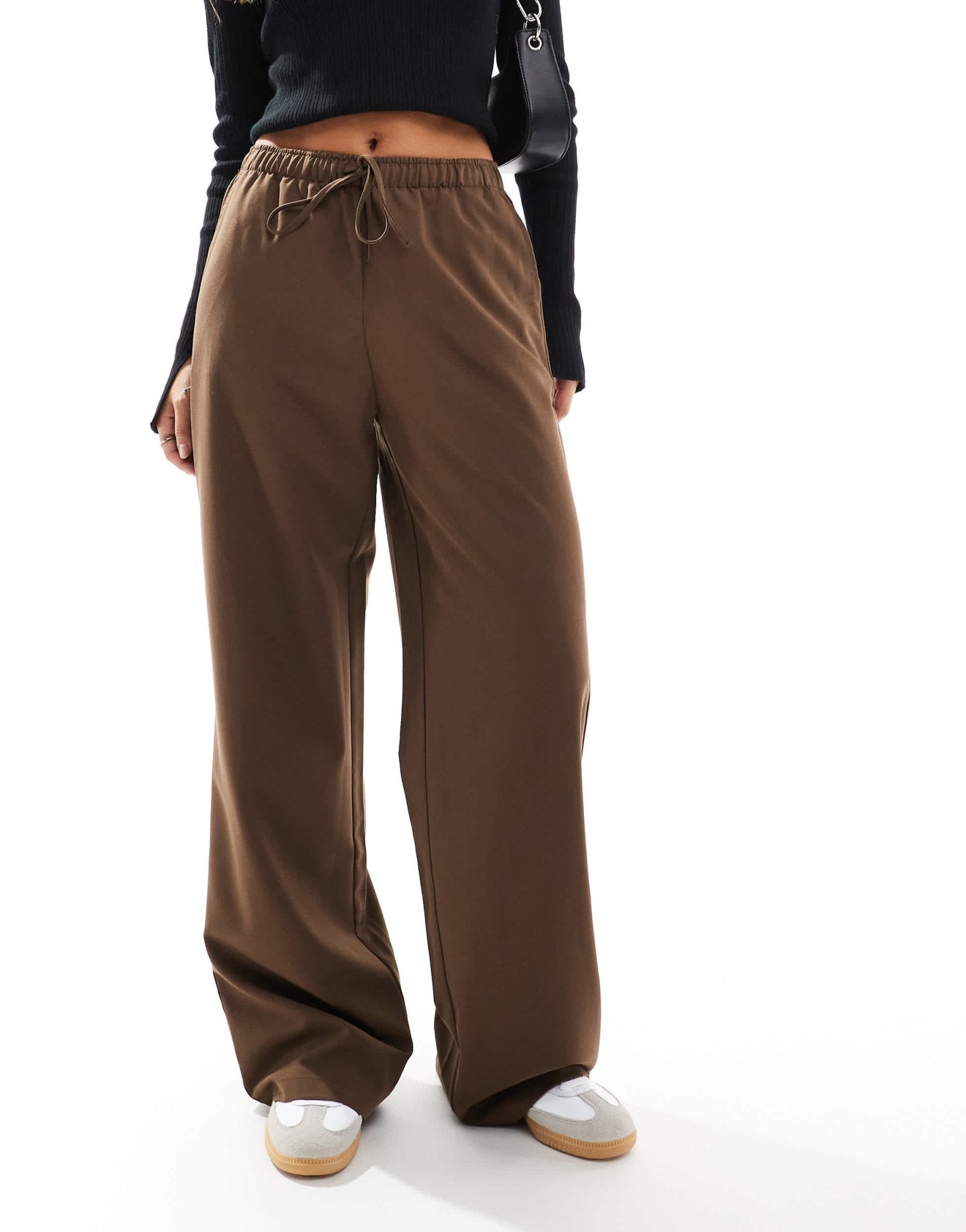 Stradivarius pull on trouser in brown - ASOS Sample Sale