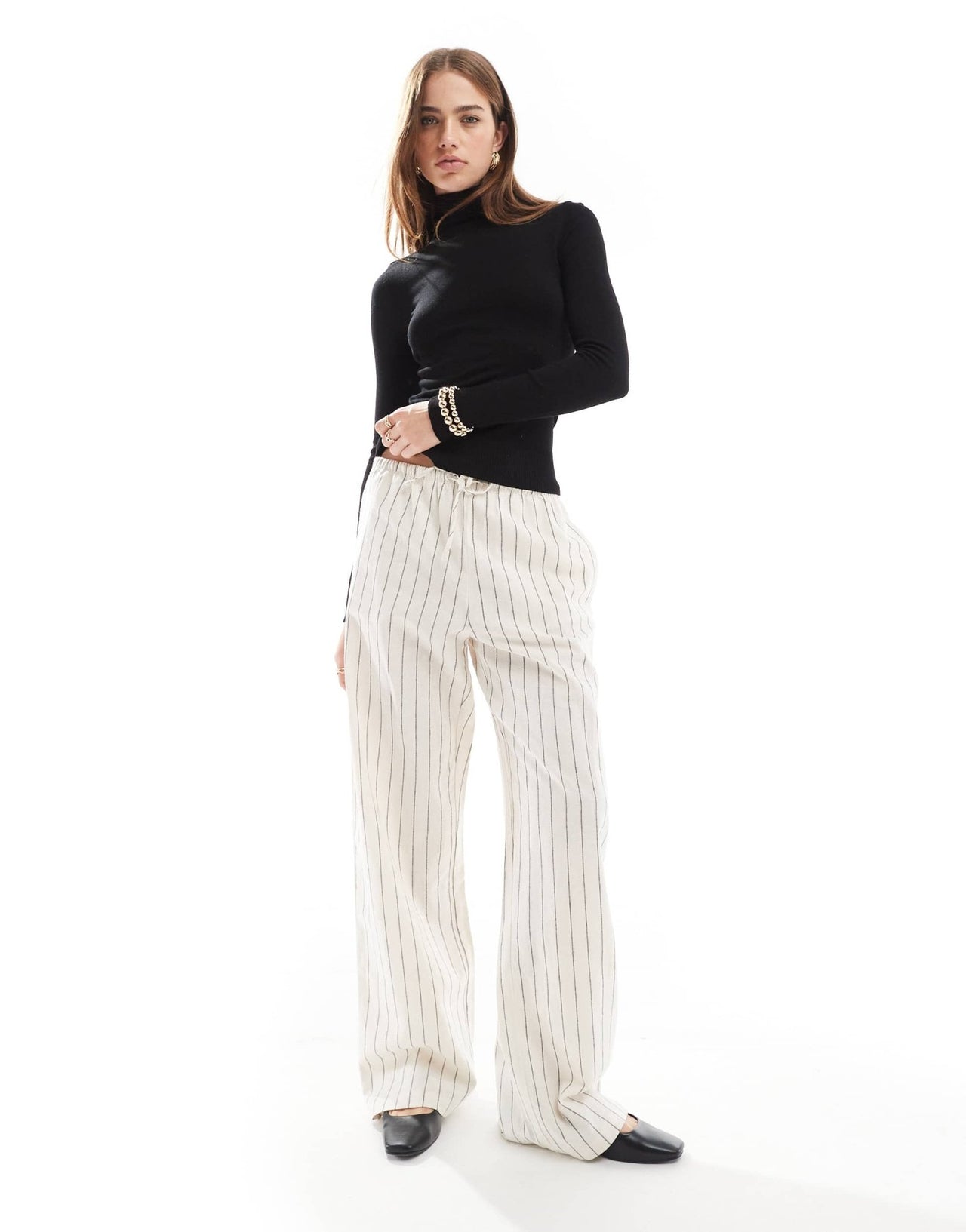 Stradivarius roll neck jumper in black - ASOS Sample Sale