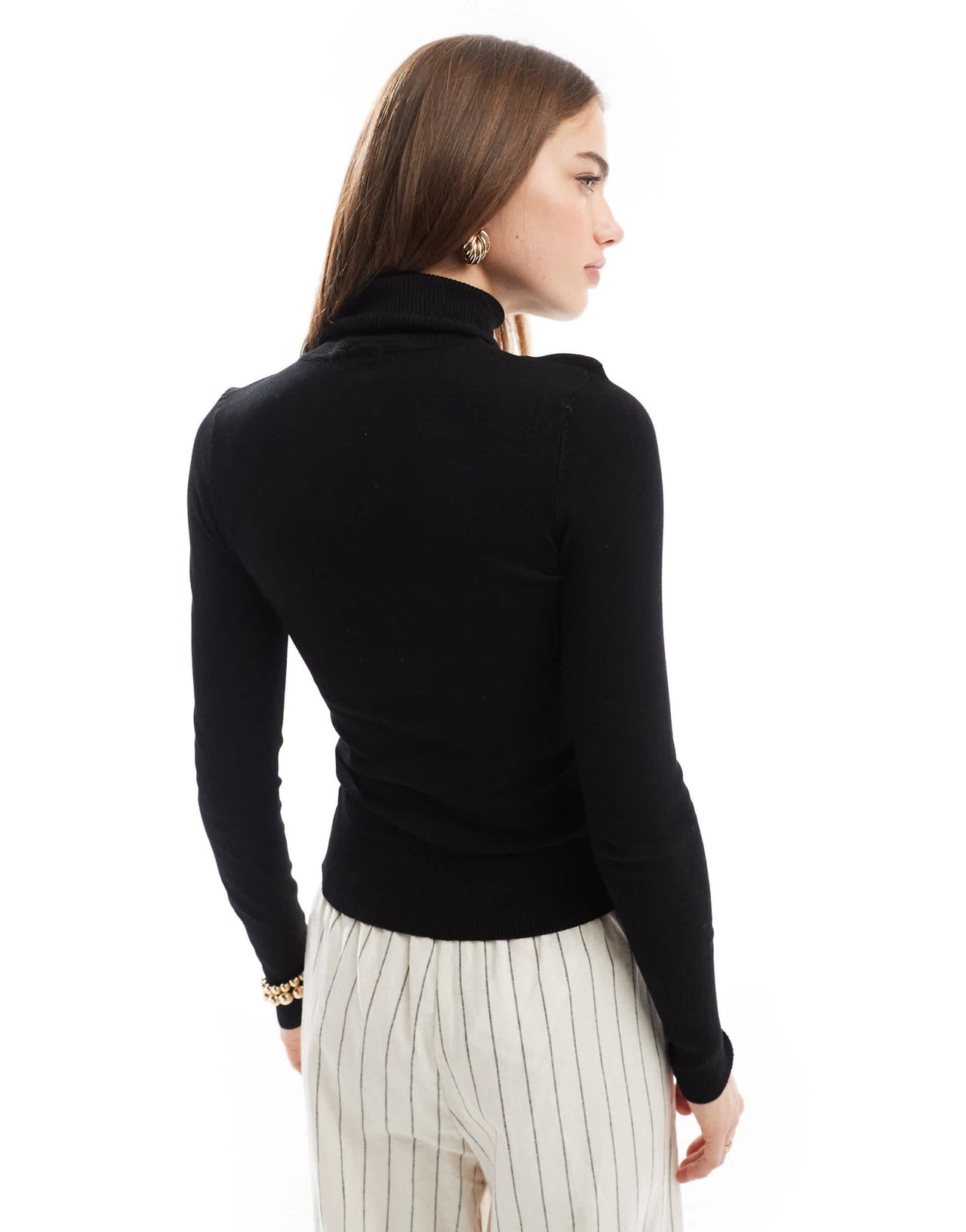 Stradivarius roll neck jumper in black - ASOS Sample Sale