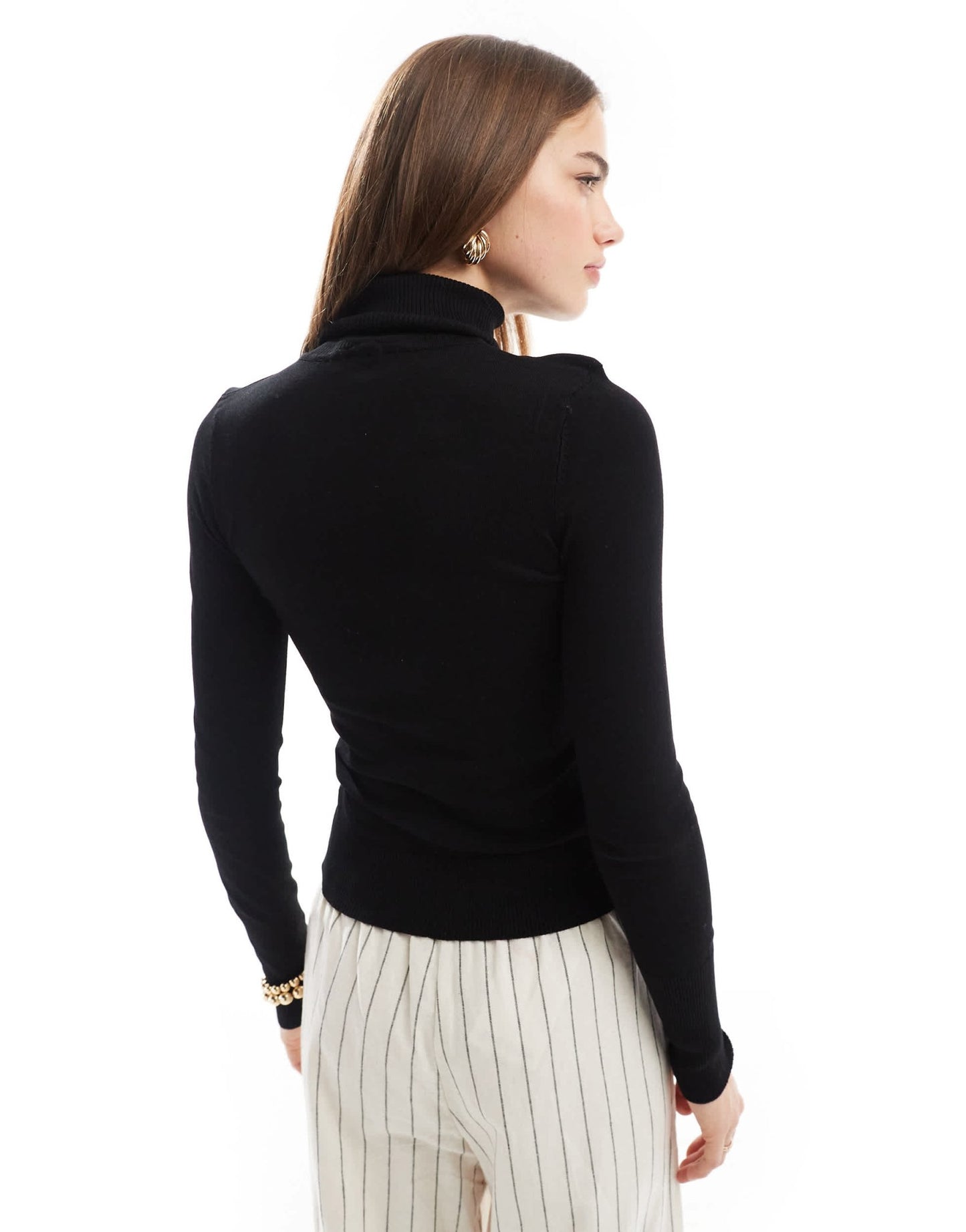 Stradivarius roll neck jumper in black - ASOS Sample Sale