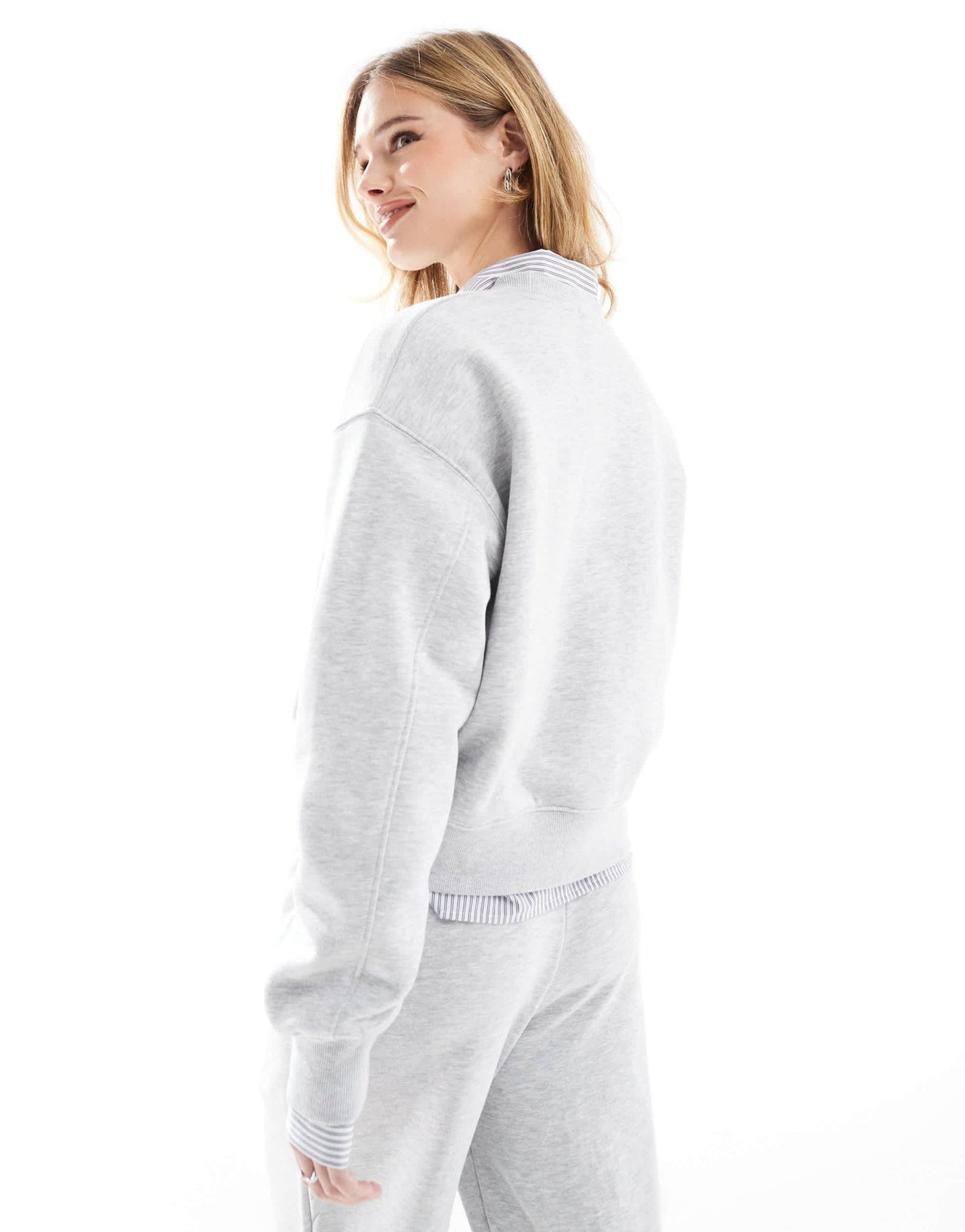 Stradivarius round neck sweatshirt in grey - ASOS Sample Sale