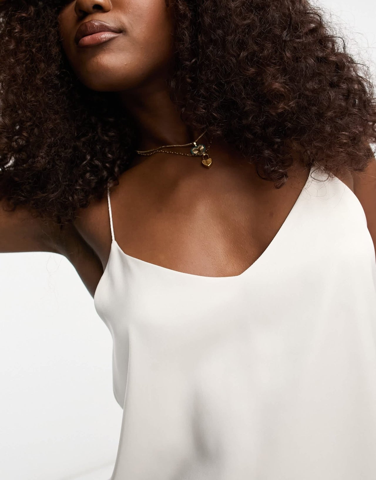 Stradivarius scoop neck satin cami in white - ASOS Sample Sale