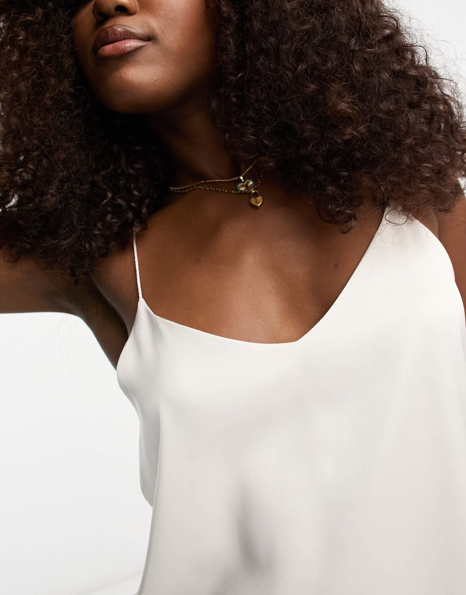 Stradivarius scoop neck satin cami in white - ASOS Sample Sale