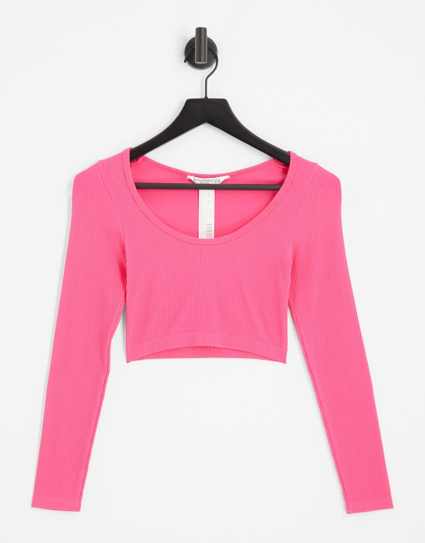 Stradivarius seamless ribbed scoop neck top in pink - ASOS Sample Sale