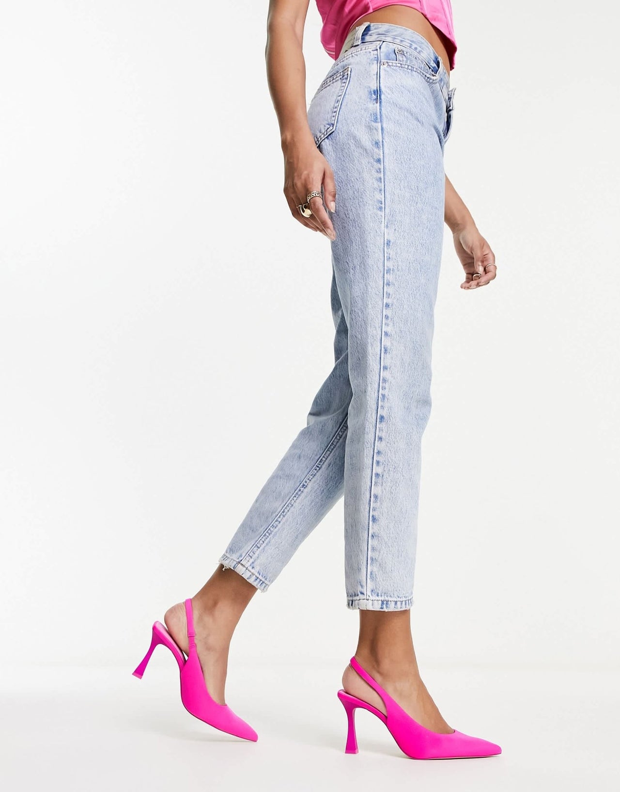 Stradivarius slingback court shoe in pink - ASOS Sample Sale