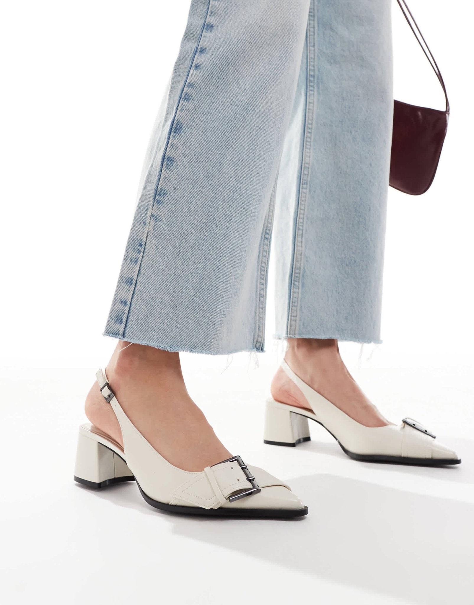 Stradivarius slingback in white - ASOS Sample Sale