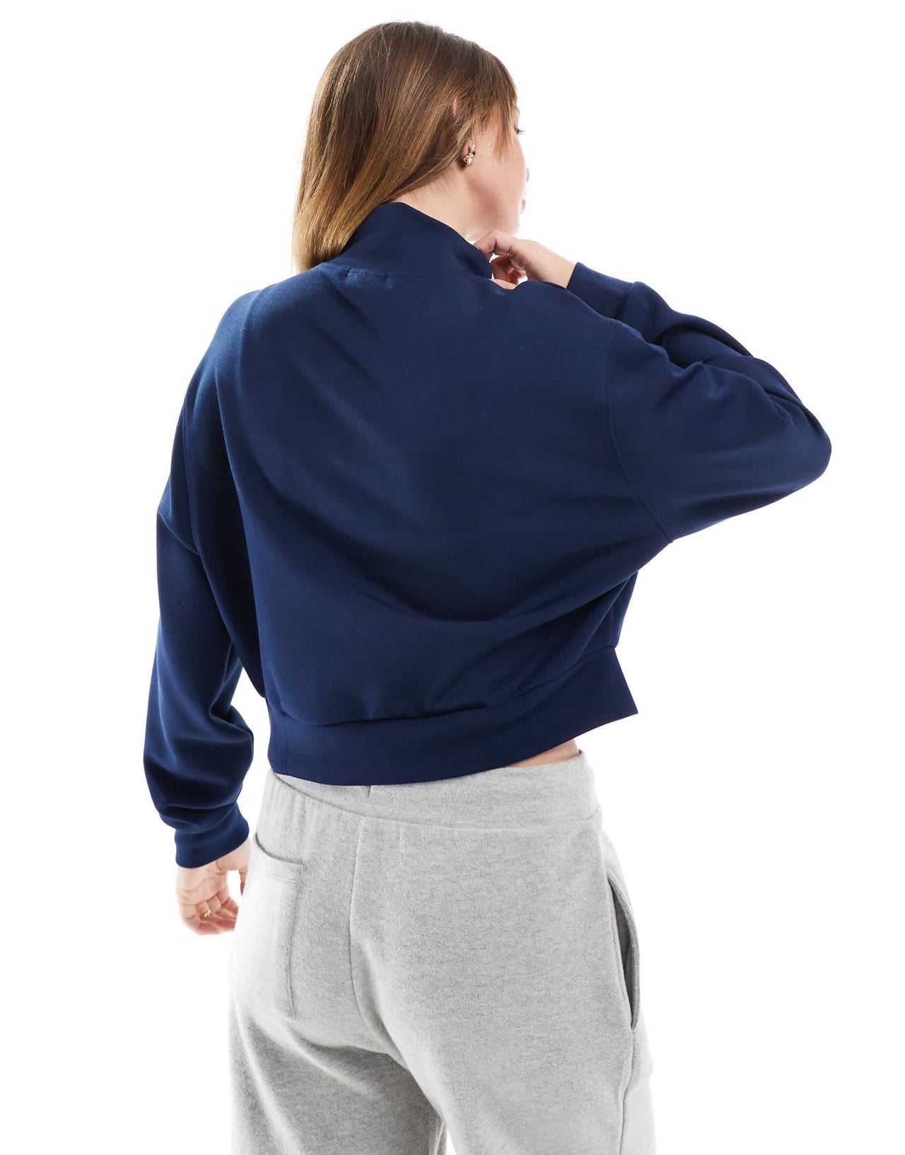 Stradivarius soft touch bomber in navy - ASOS Sample Sale