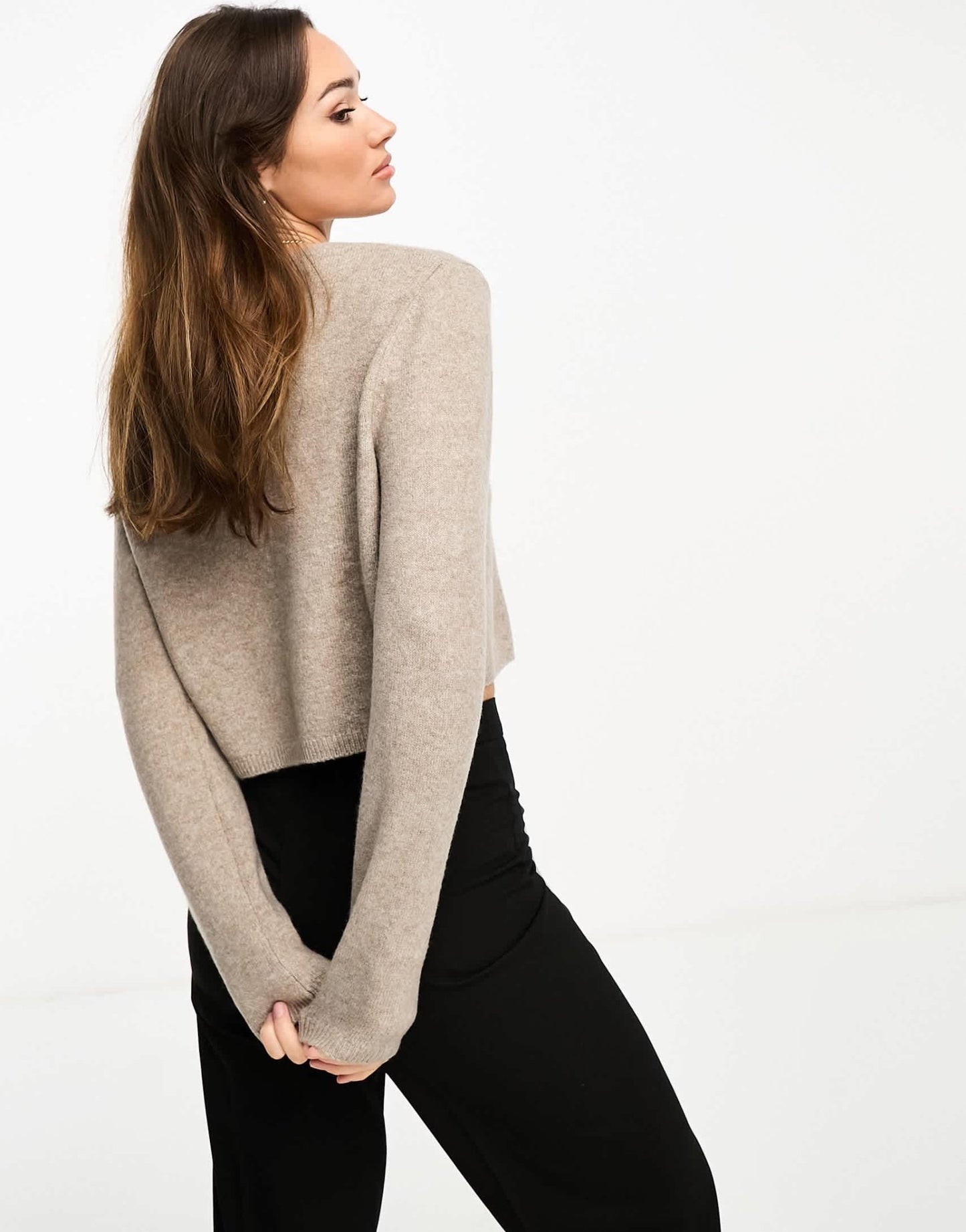 Stradivarius soft touch cardigan in taupe - ASOS Sample Sale