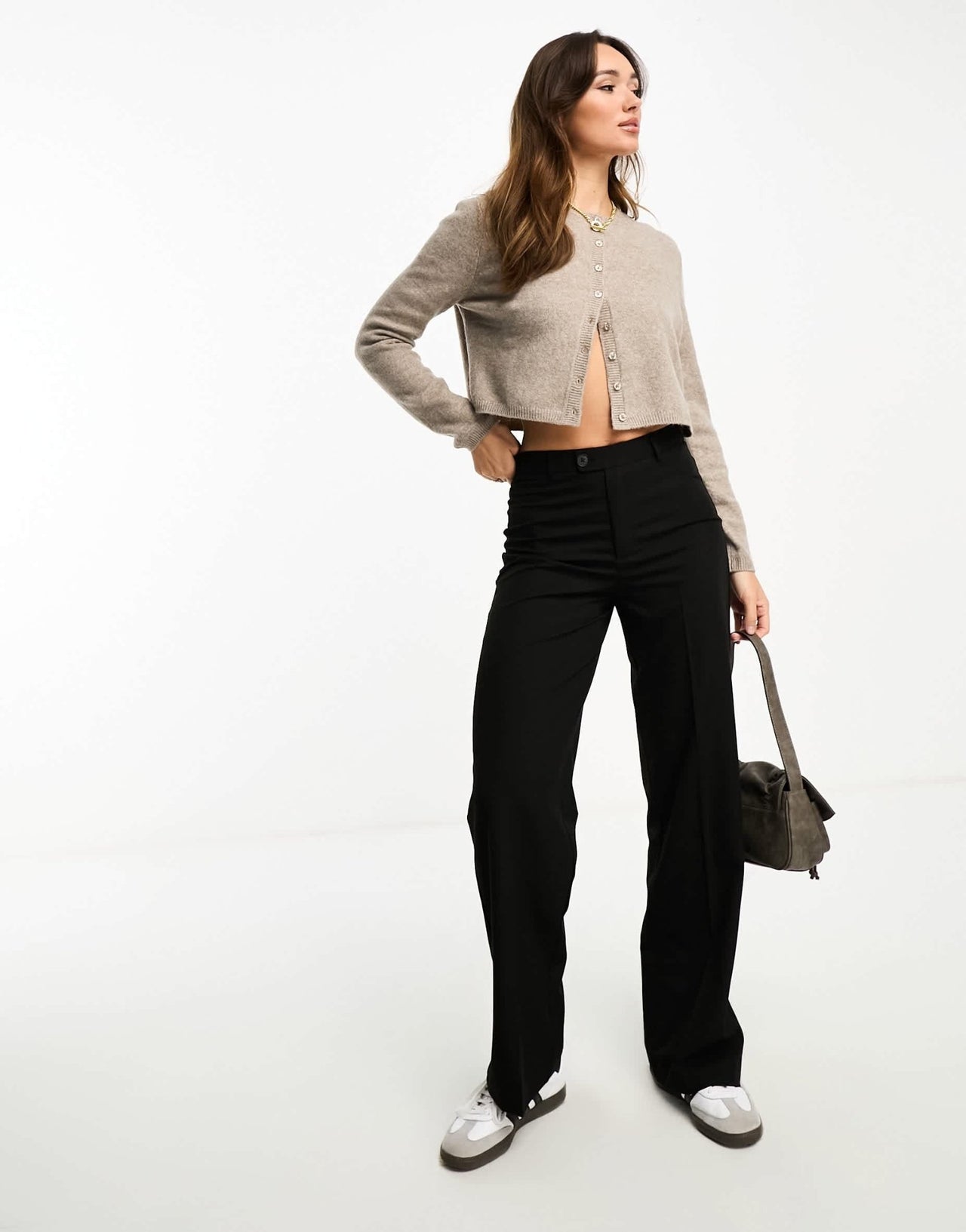 Stradivarius soft touch cardigan in taupe - ASOS Sample Sale