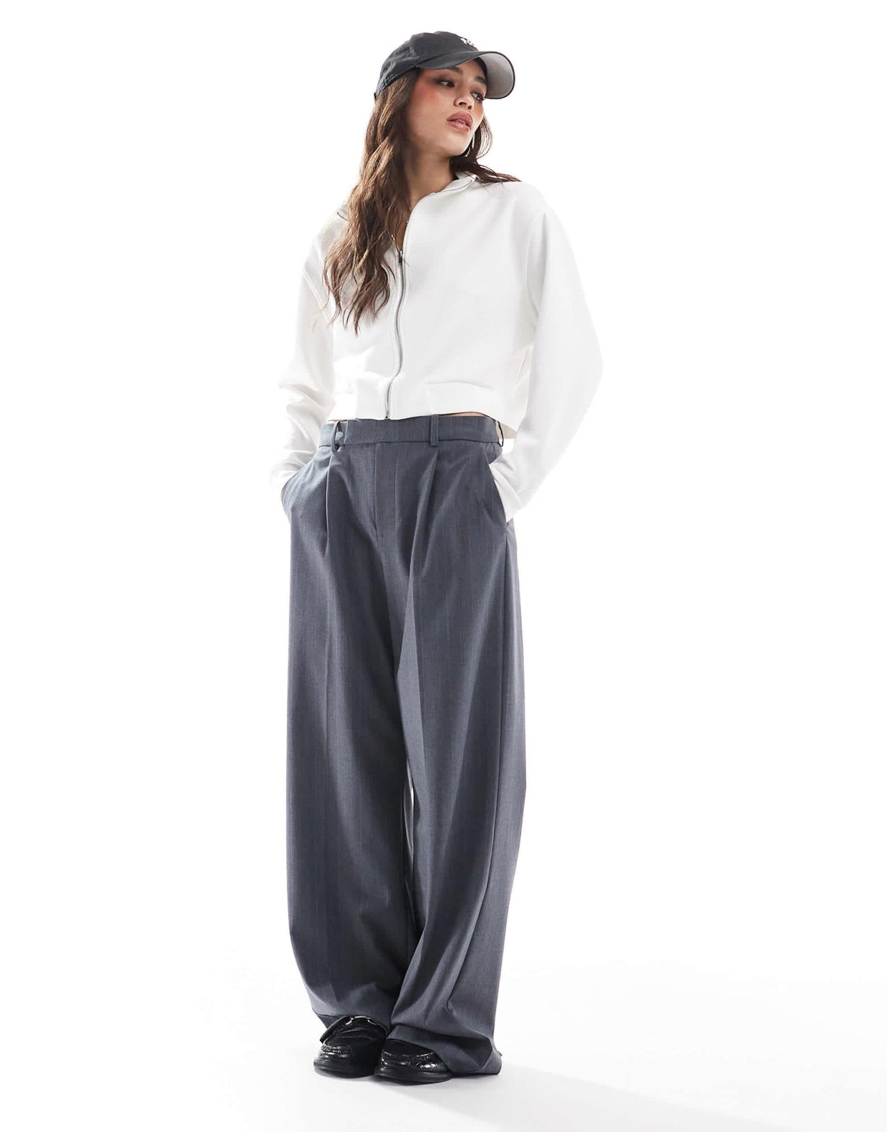 Stradivarius soft touch jersey bomber jacket in white - ASOS Sample Sale