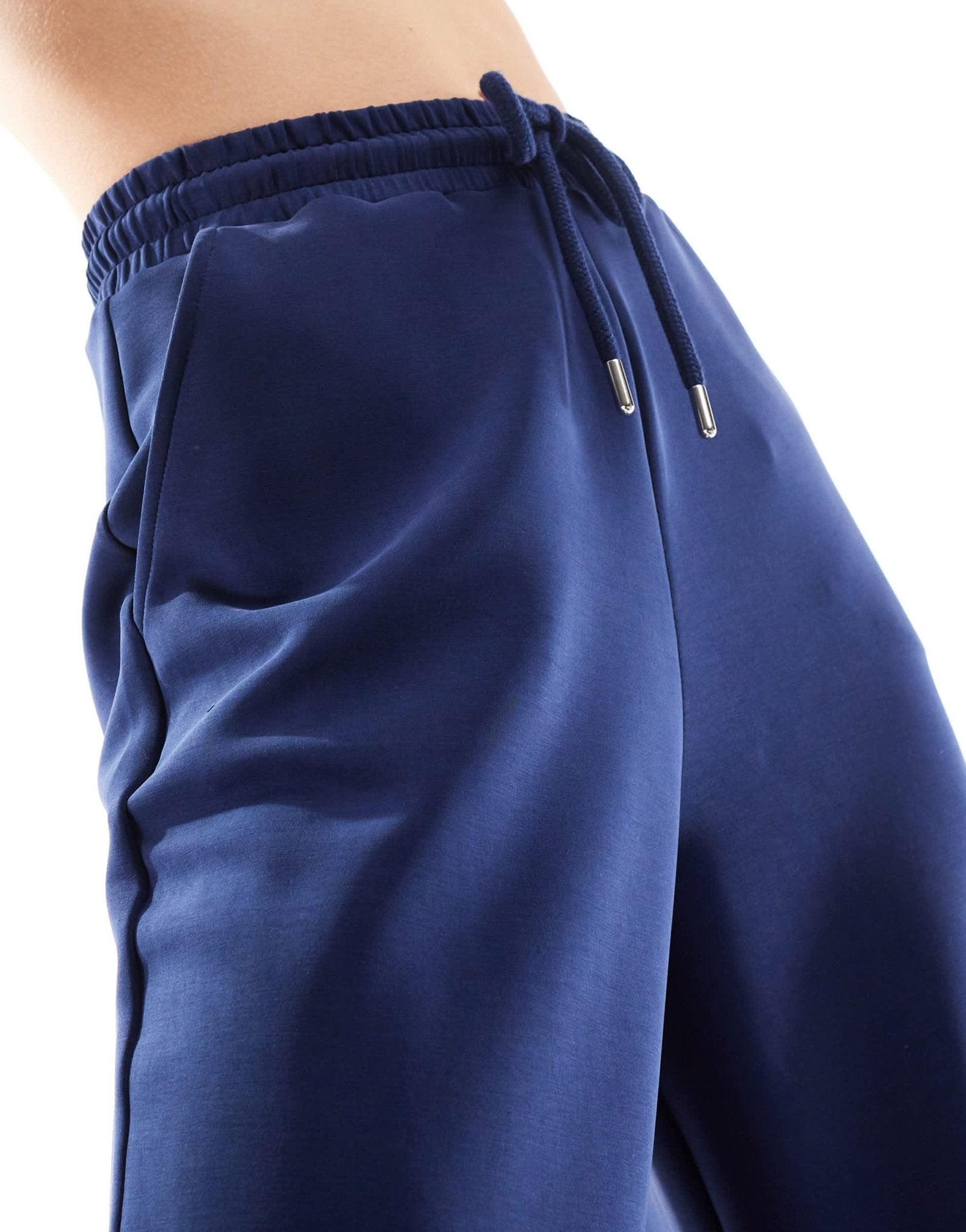 Stradivarius soft touch wide leg jogger co - ord in navy - ASOS Sample Sale