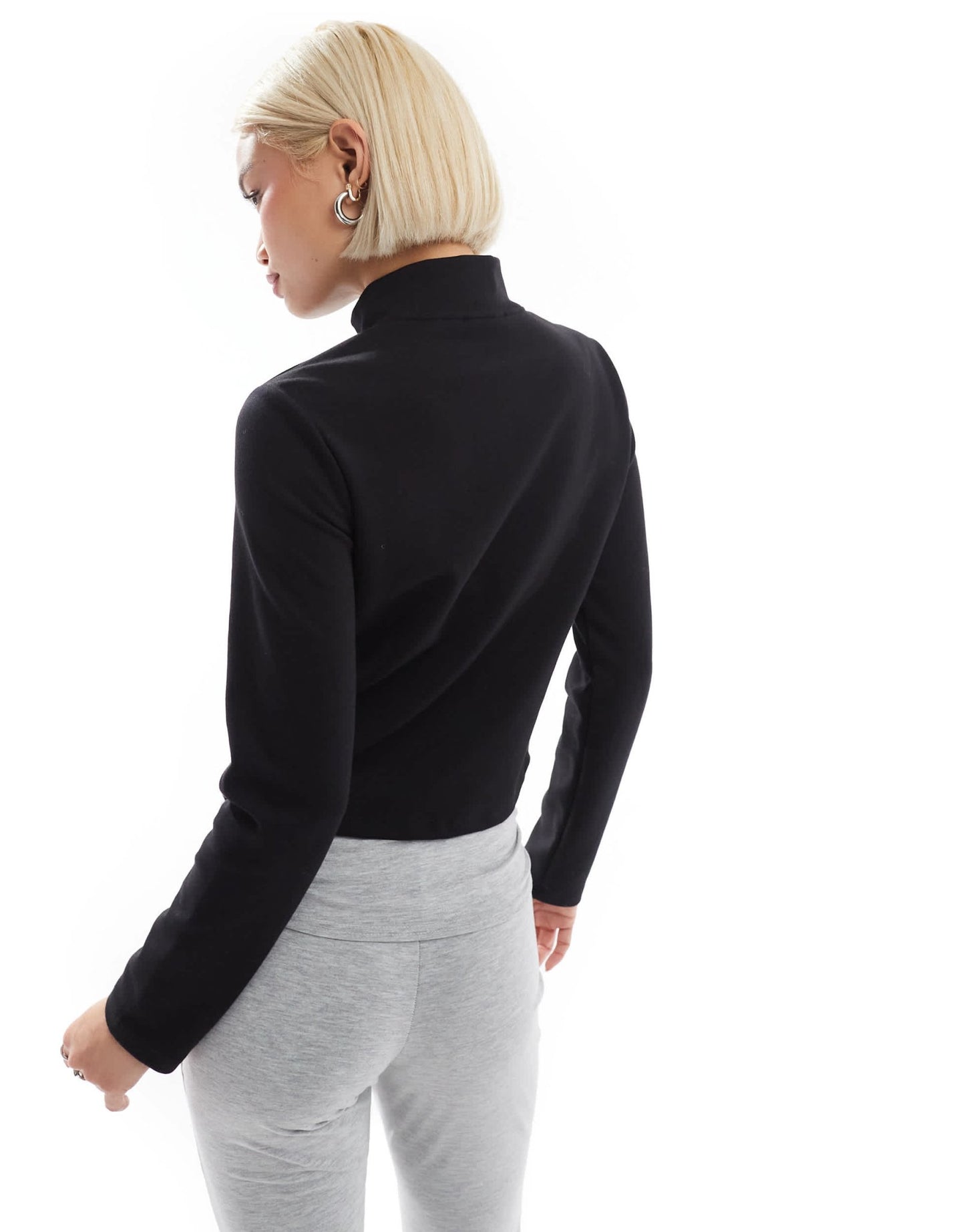 Stradivarius soft touch zip through track jacket in black - ASOS Sample Sale