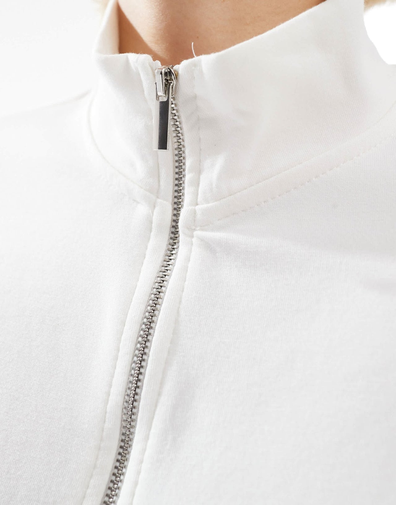 Stradivarius soft touch zip through track jacket in ecru - ASOS Sample Sale