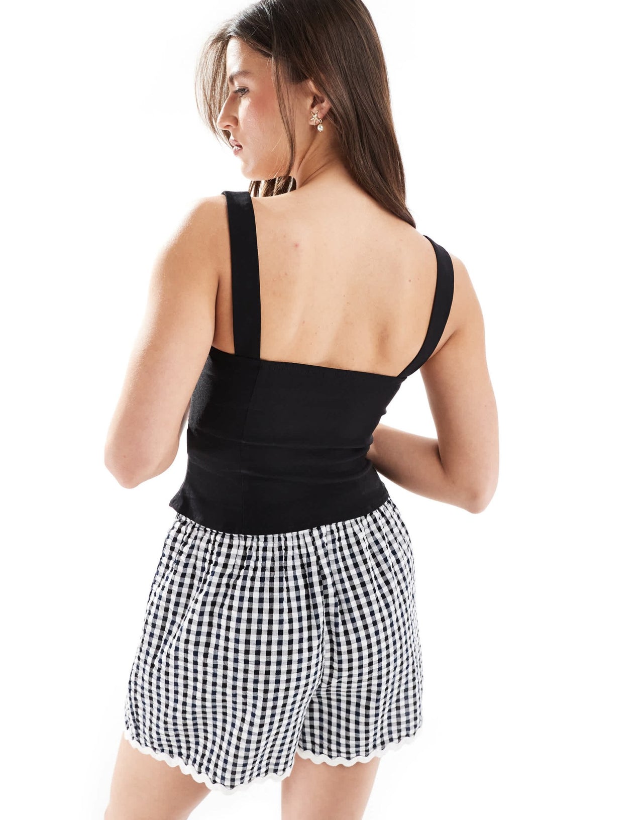 Stradivarius square neck vest top in black - ASOS Sample Sale
