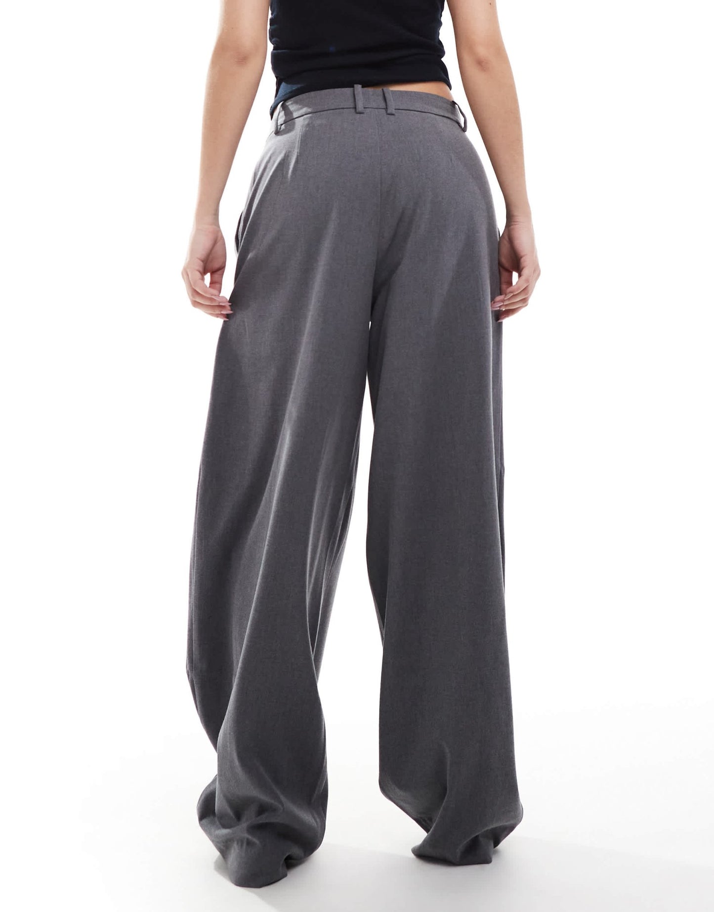 Stradivarius STR balloon tailored trousers in grey - ASOS Sample Sale