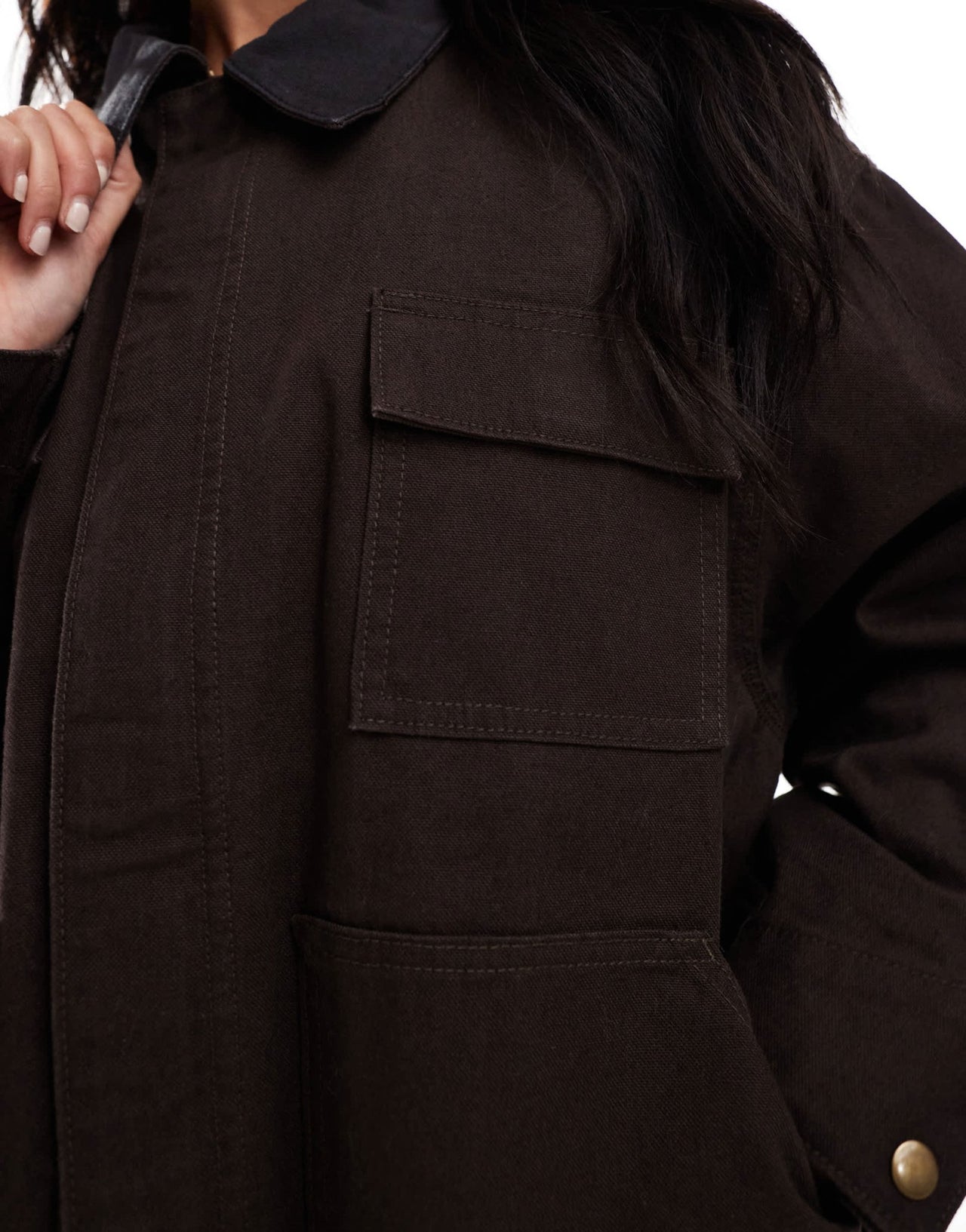 Stradivarius STR barn jacket in brown - ASOS Sample Sale