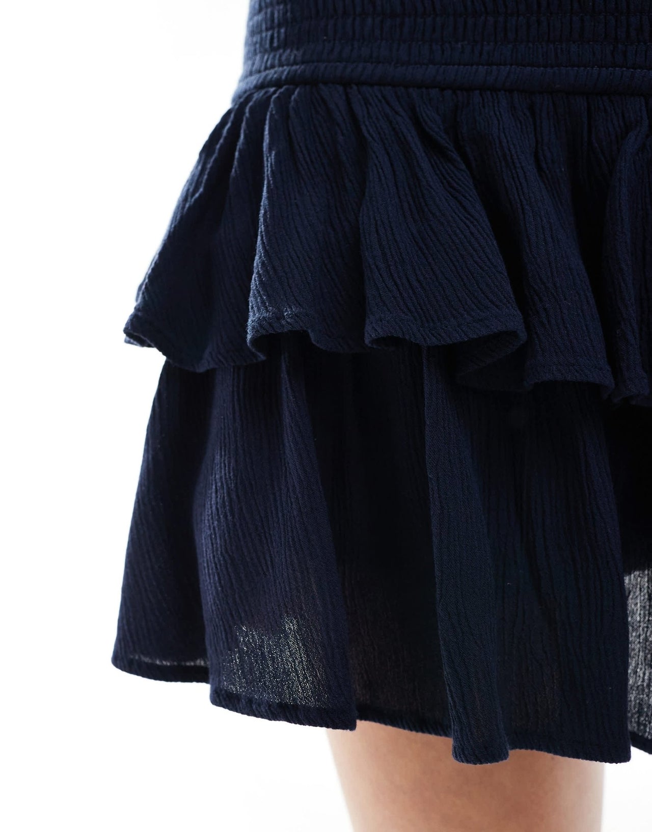 Stradivarius STR layered high waist skort in navy blue - ASOS Sample Sale