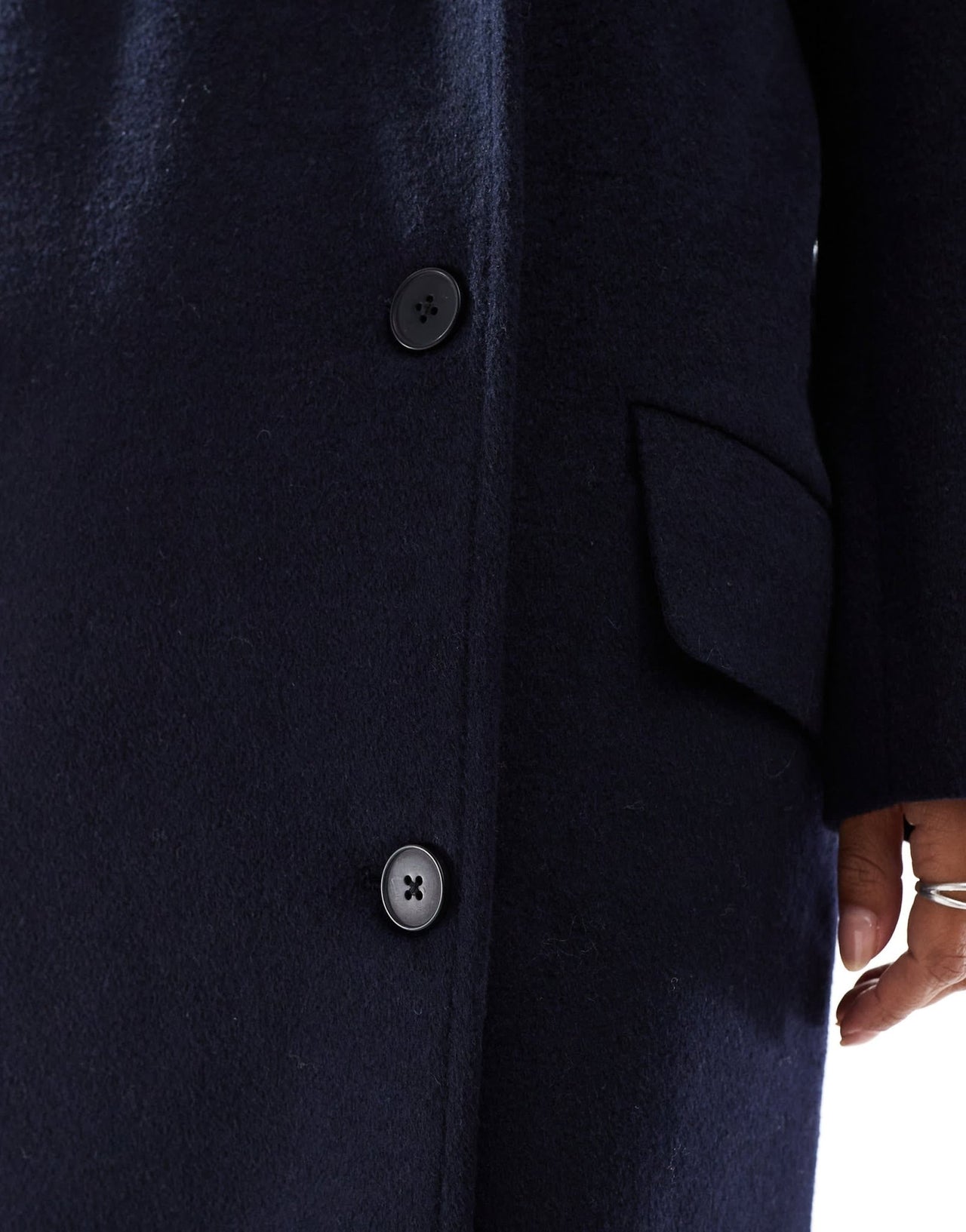 Stradivarius STR longline tailored coat in navy - ASOS Sample Sale