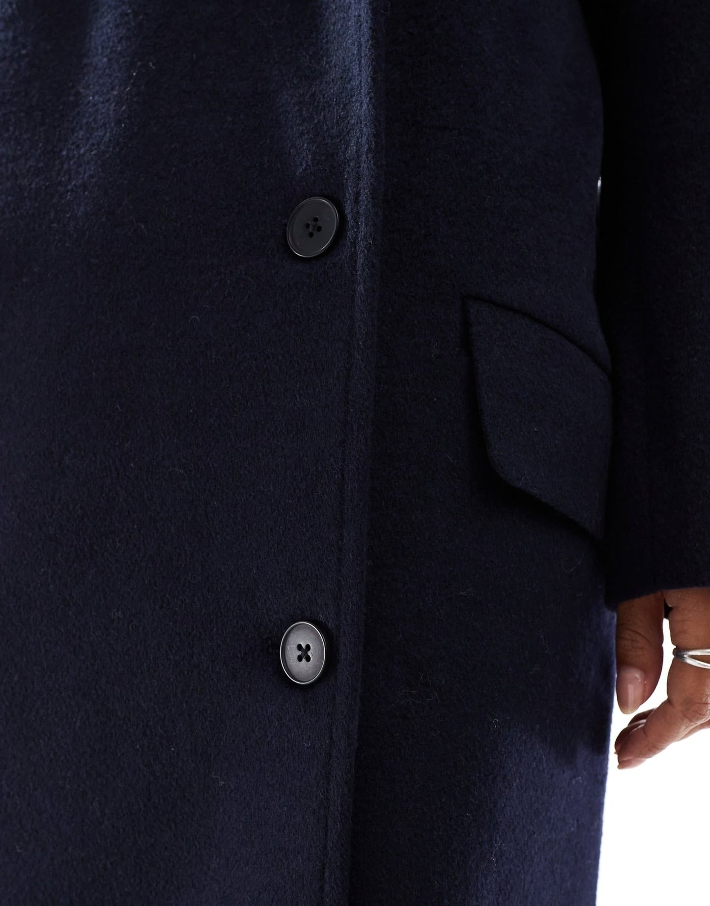 Stradivarius STR longline tailored coat in navy - ASOS Sample Sale