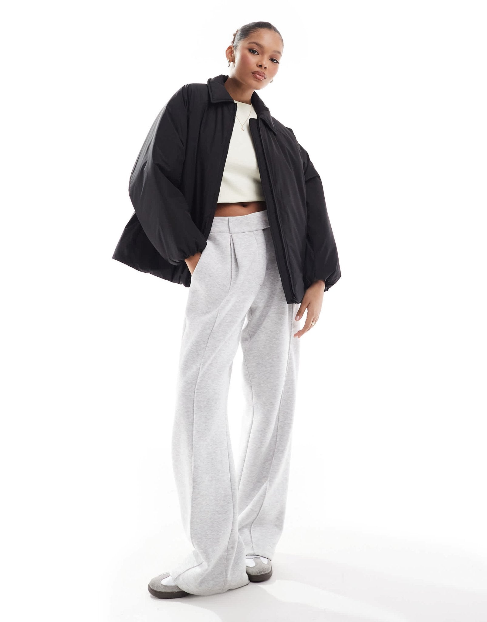 Stradivarius STR nylon puffer jacket in black - ASOS Sample Sale