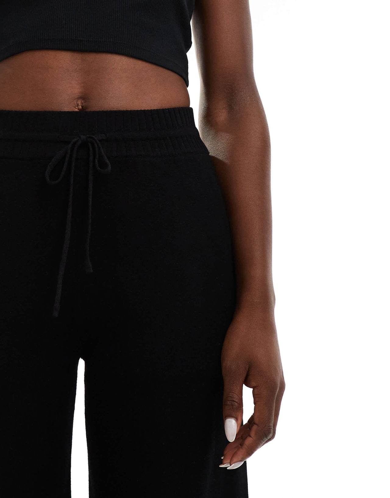 Stradivarius straight leg knitted trousers in black - ASOS Sample Sale
