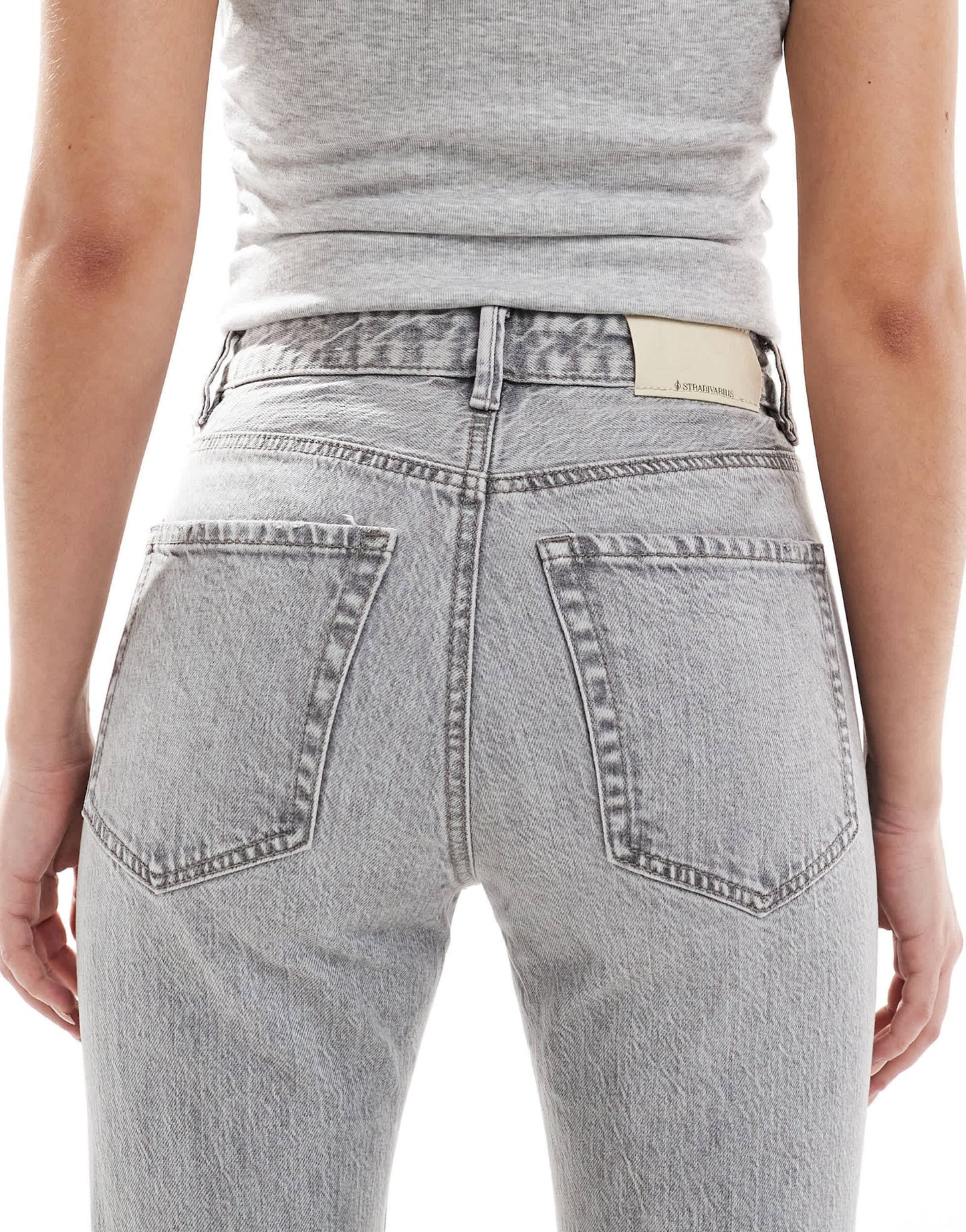 Stradivarius straight vintage jean in grey - ASOS Sample Sale