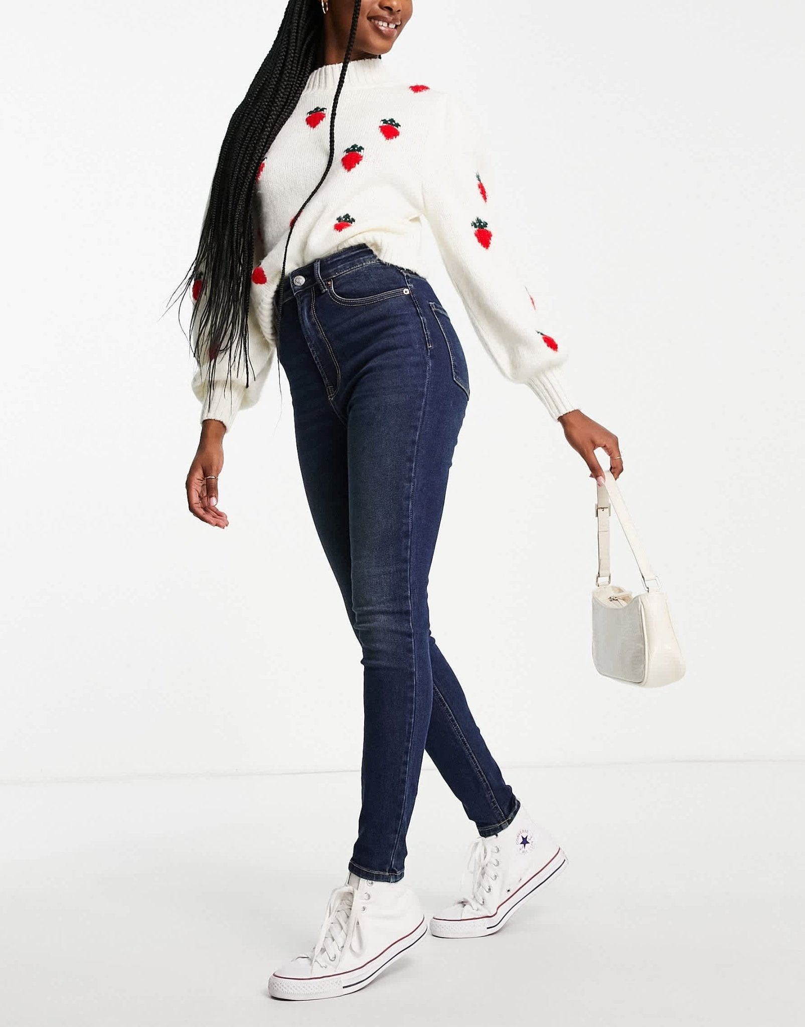 Stradivarius super high waist skinny jean in dark wash - ASOS Sample Sale