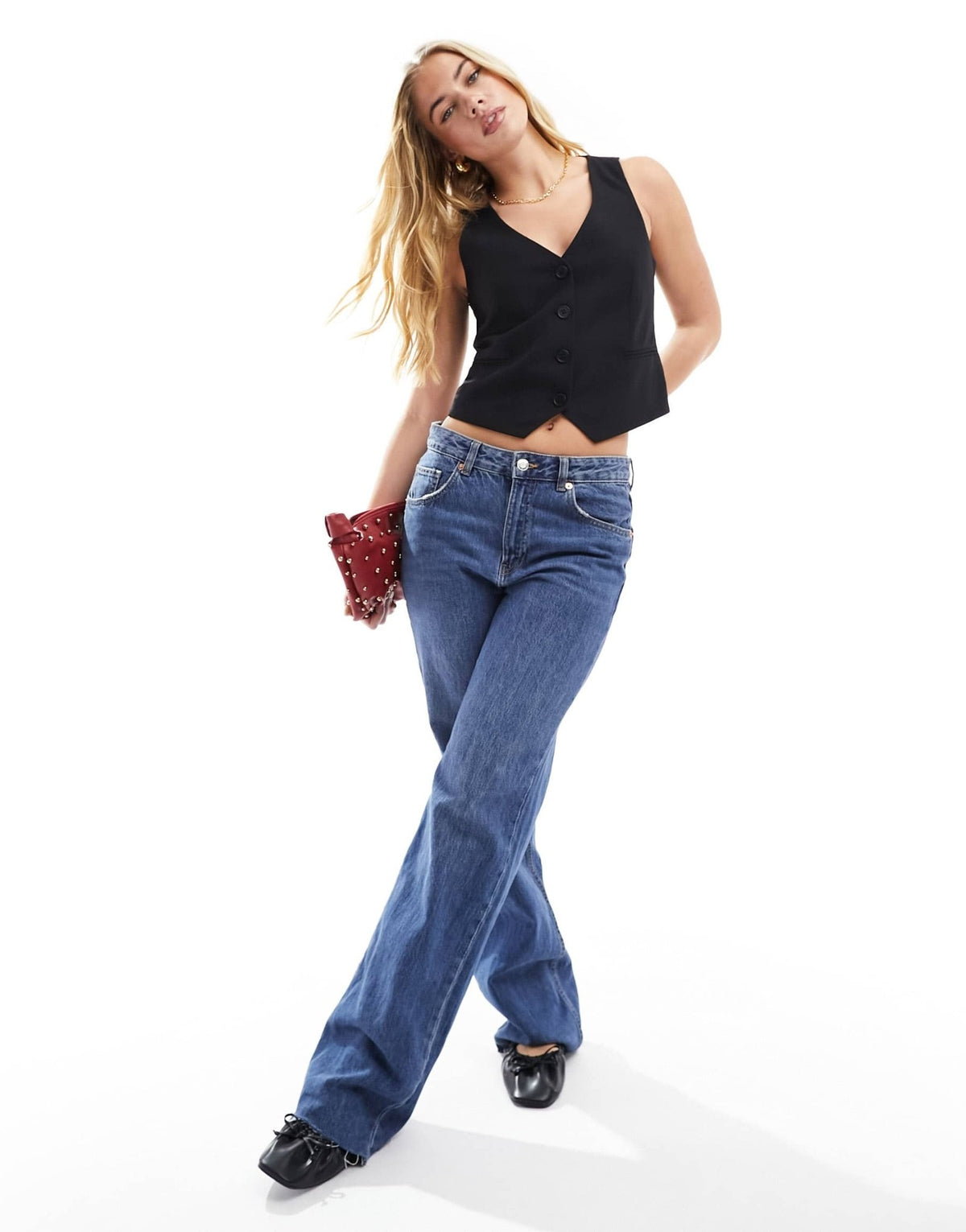 Stradivarius tailored waistcoat in black - ASOS Sample Sale