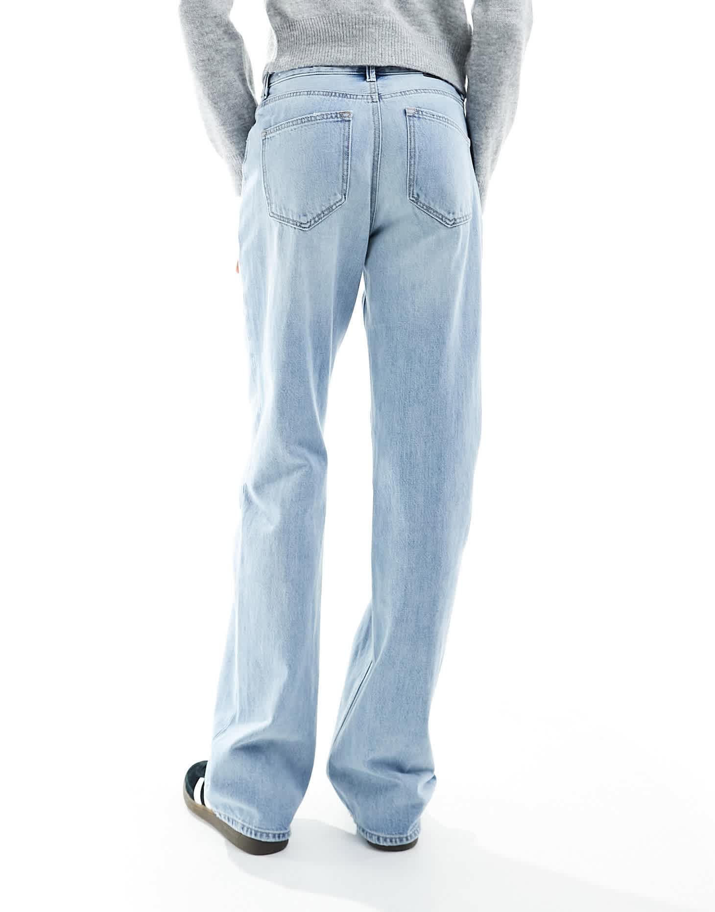 Stradivarius Tall 90s baggy dad jean in light blue - ASOS Sample Sale