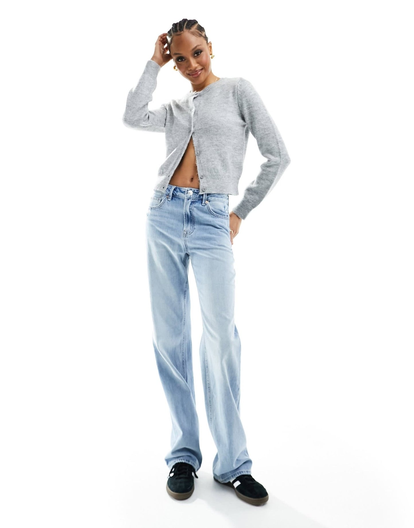 Stradivarius Tall 90s baggy dad jean in light blue - ASOS Sample Sale