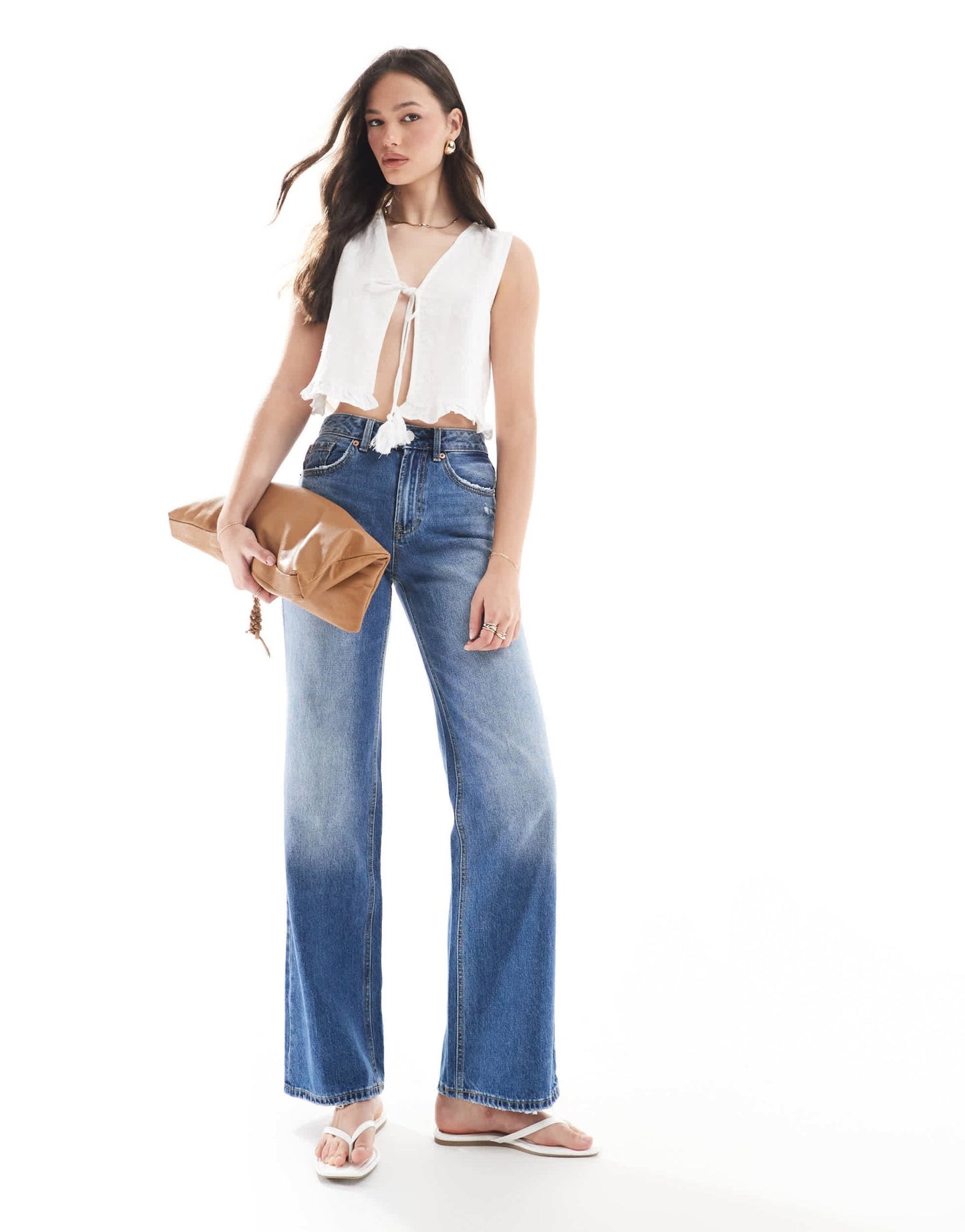Stradivarius Tall D92 denim straight jeans in dark wash - ASOS Sample Sale