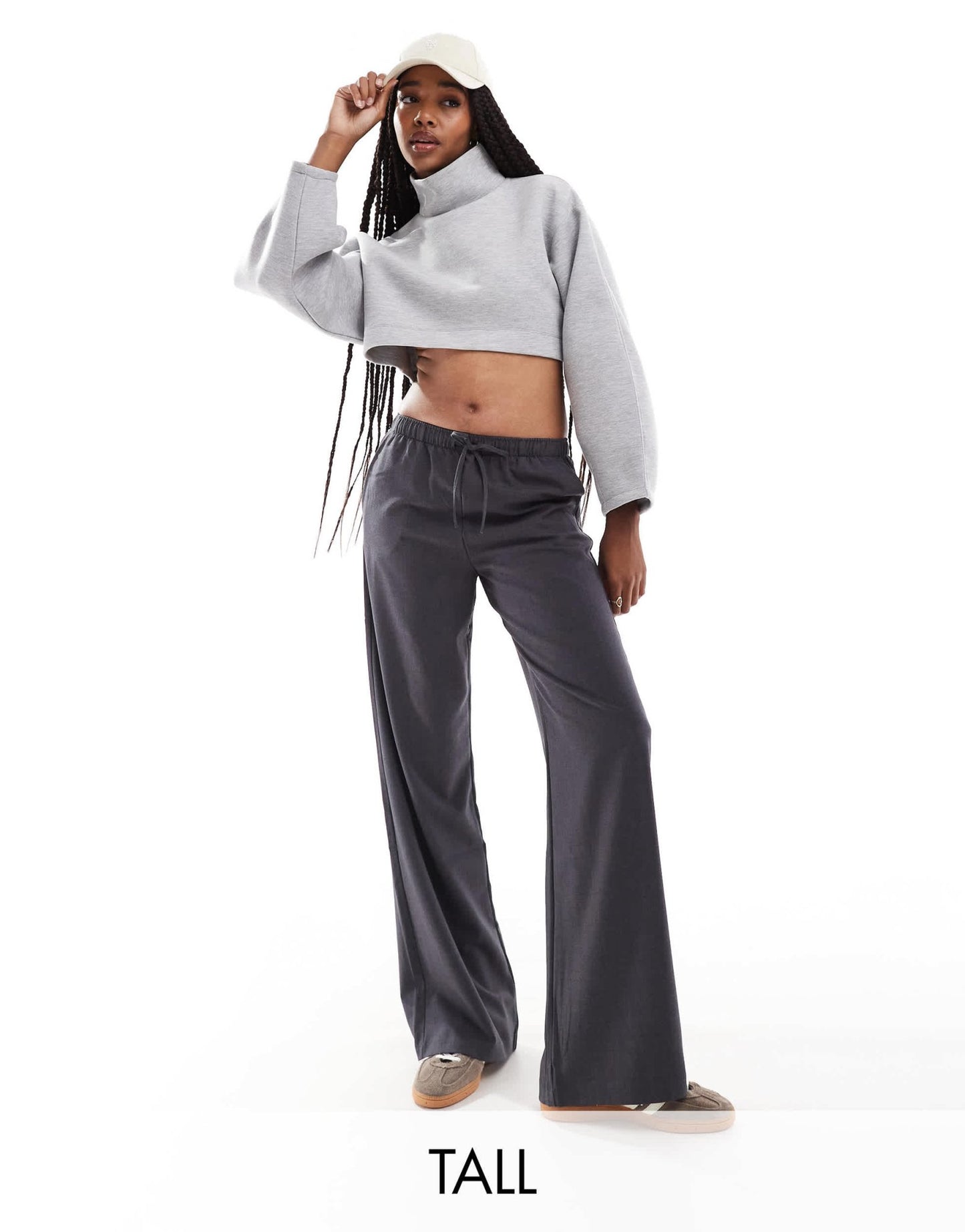 Stradivarius Tall pull on trouser in grey - ASOS Sample Sale