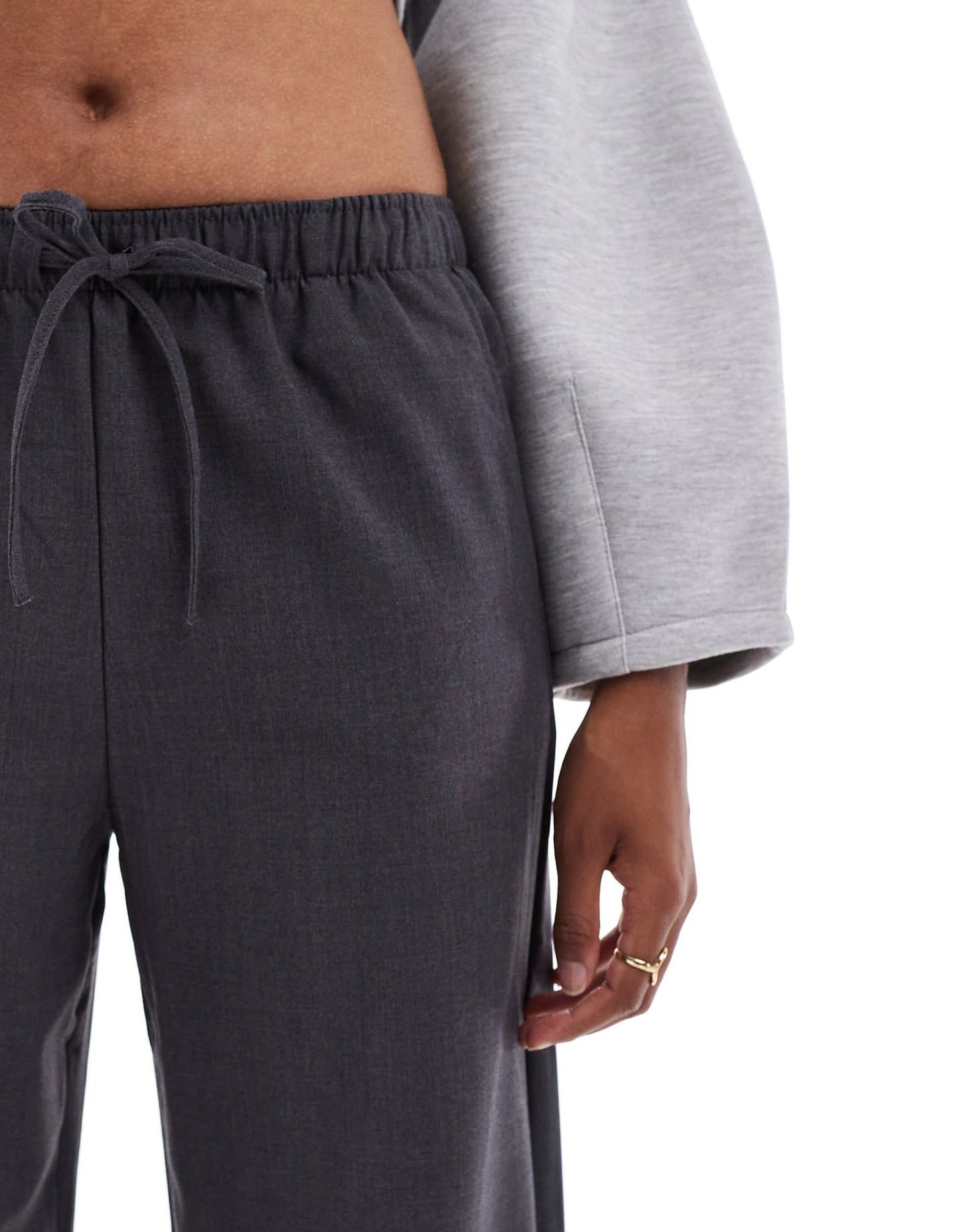 Stradivarius Tall pull on trouser in grey - ASOS Sample Sale