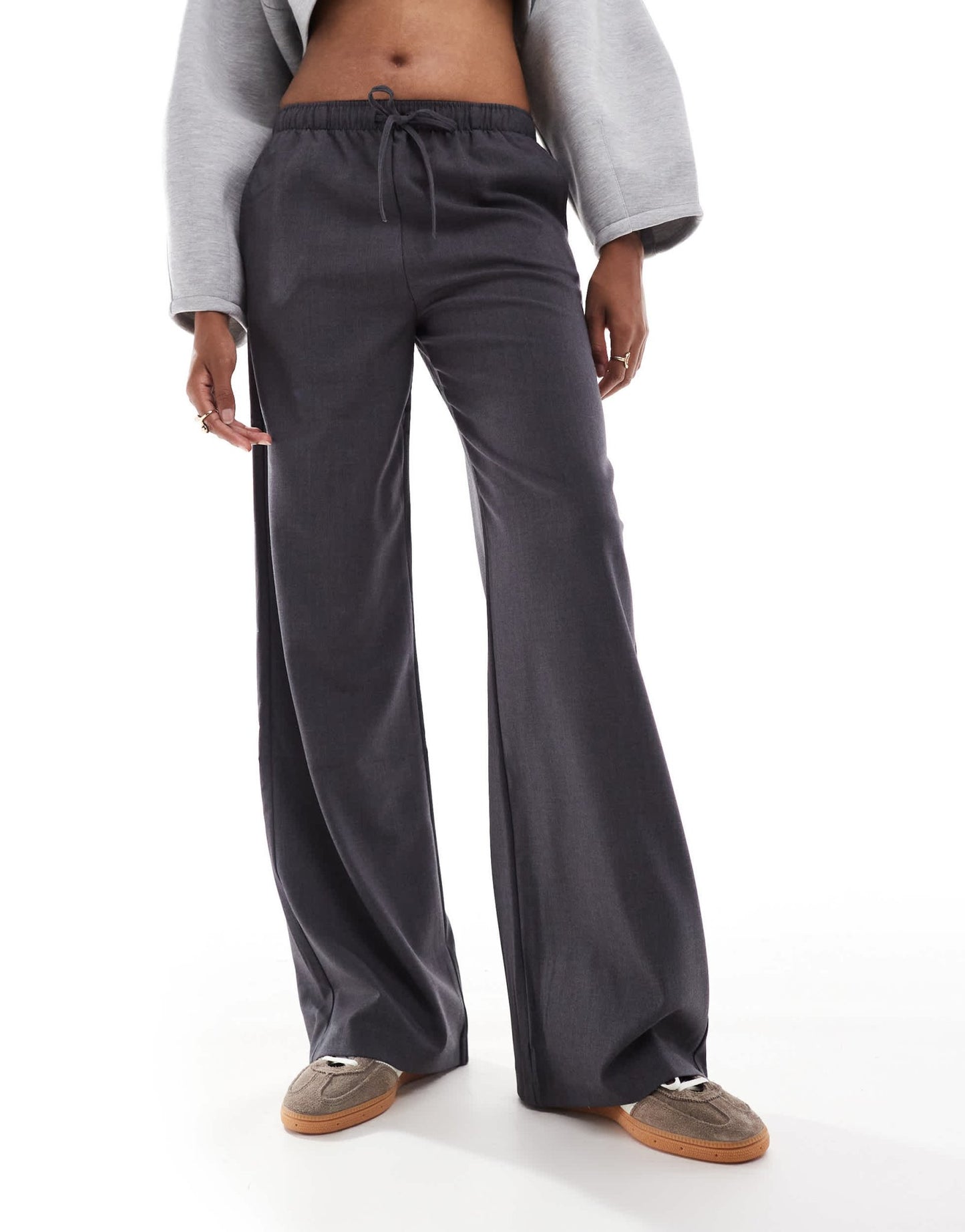 Stradivarius Tall pull on trouser in grey - ASOS Sample Sale