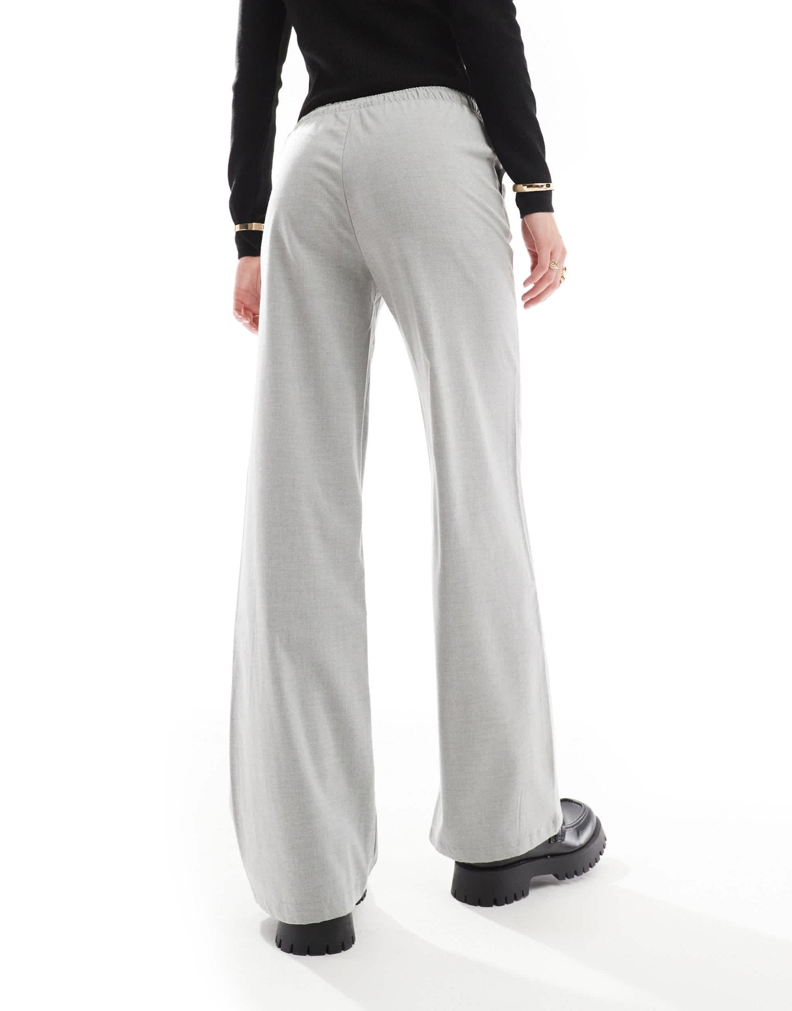 Stradivarius Tall pull on trouser in light grey - ASOS Sample Sale
