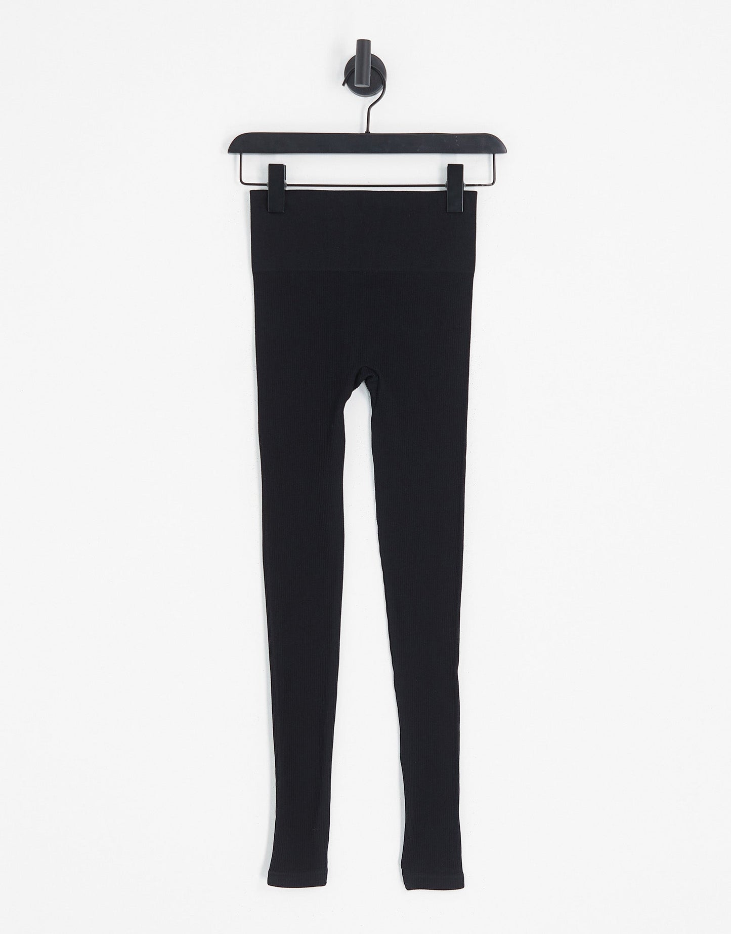 Stradivarius Tall seamless ribbed leggings in black - ASOS Sample Sale